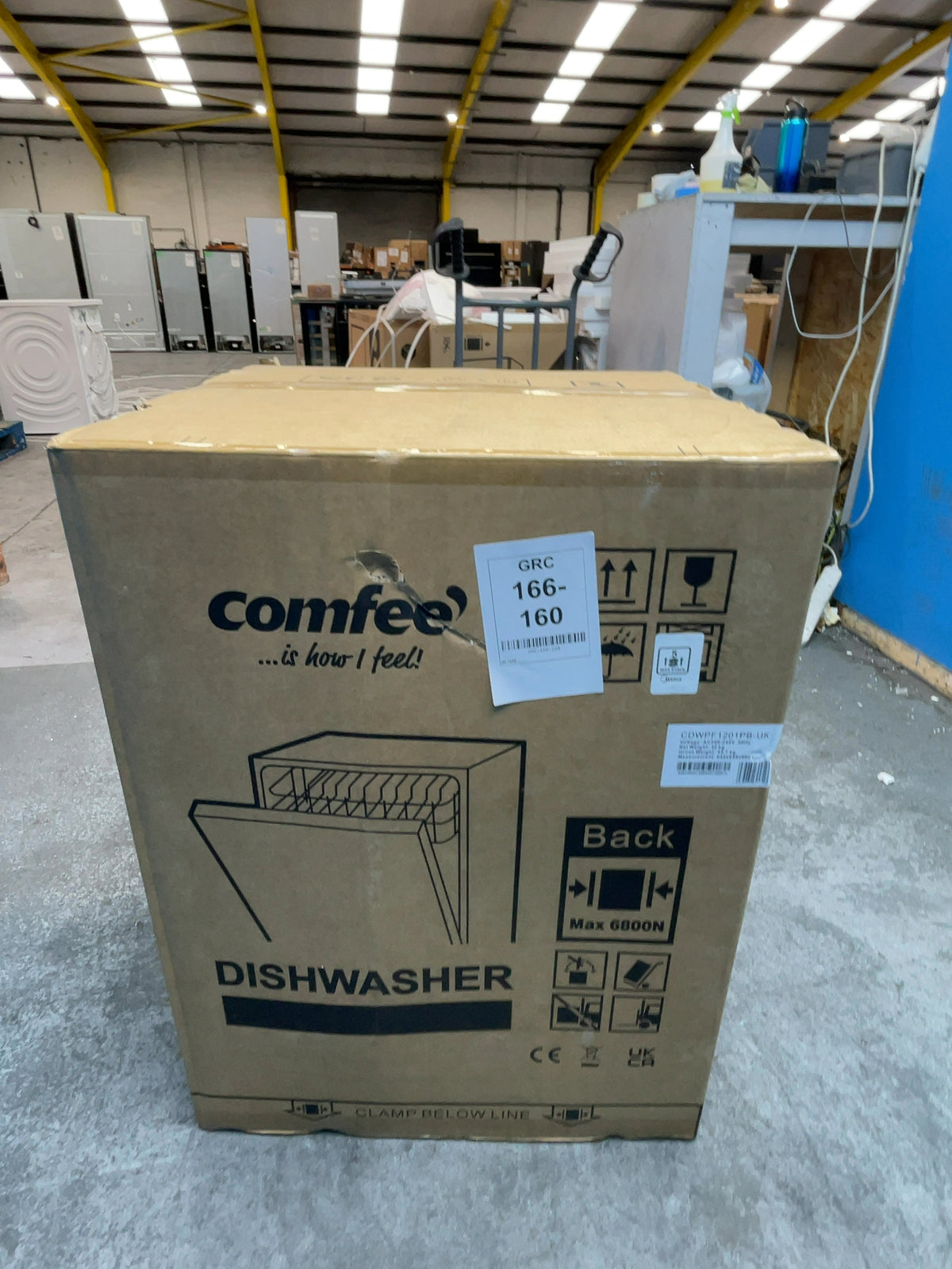 #GRC-166-160 - Comfee Full Size Freestanding Dishwasher – 12 Place Settings, 30 Min Rapid Wash, Hygiene 72°C Cycle, Black