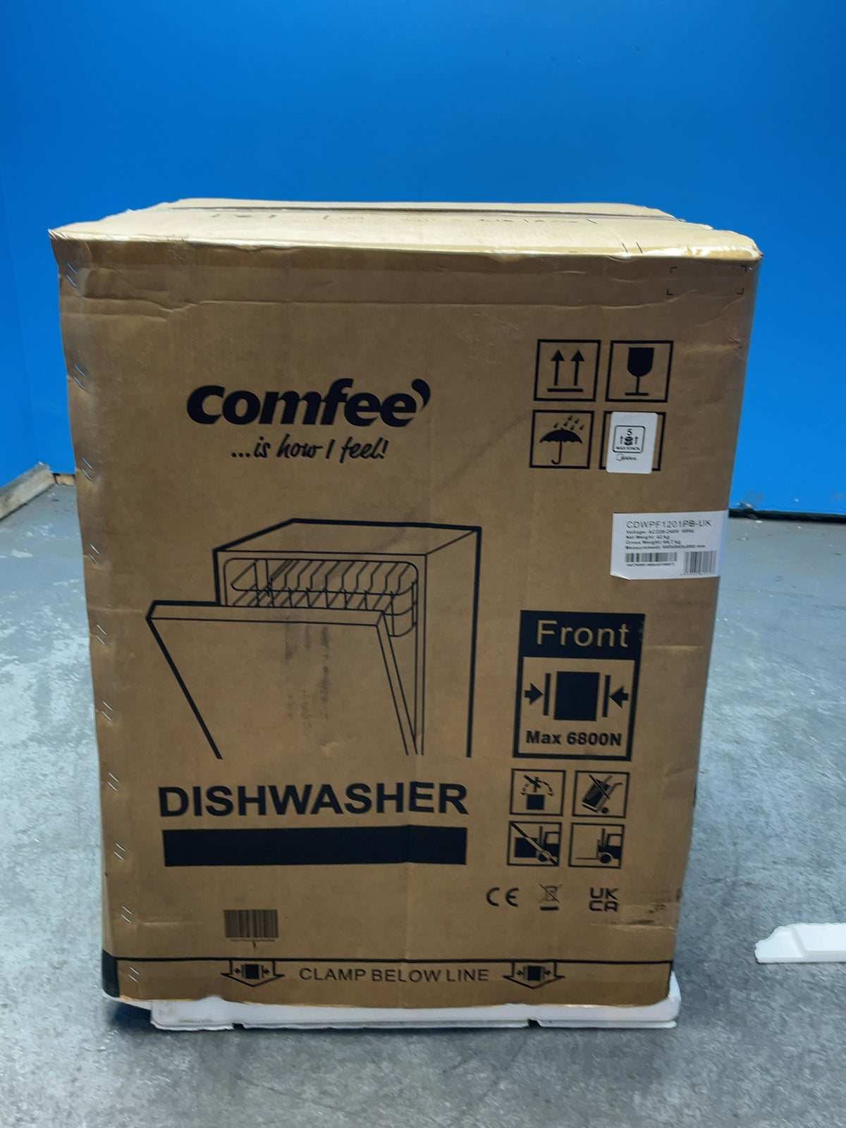 #GRC-166-161 - Comfee Full Size Freestanding Dishwasher – 12 Place Settings, 30 Min Rapid Wash, Hygiene 72°C Cycle, Black