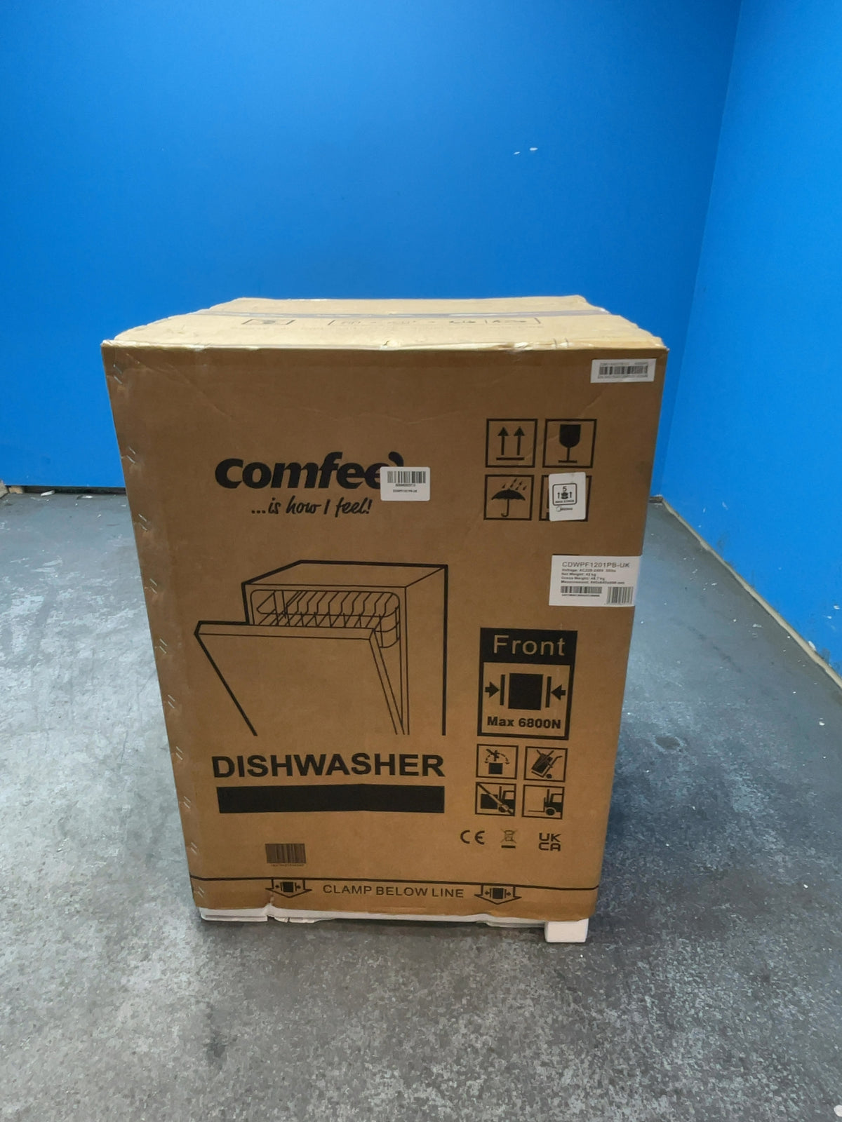 #GRC-166-162 - Comfee Full Size Freestanding Dishwasher – 12 Place Settings, 30 Min Rapid Wash, Hygiene 72°C Cycle, Black