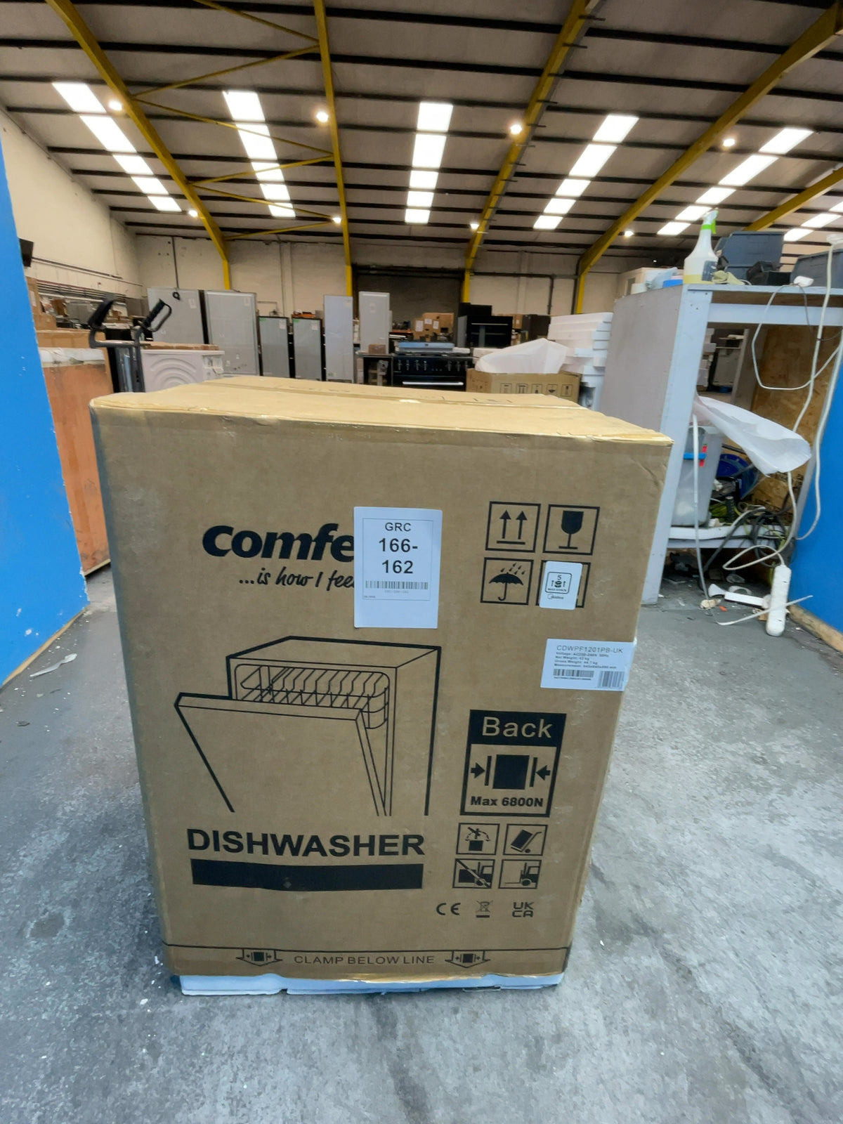 #GRC-166-162 - Comfee Full Size Freestanding Dishwasher – 12 Place Settings, 30 Min Rapid Wash, Hygiene 72°C Cycle, Black