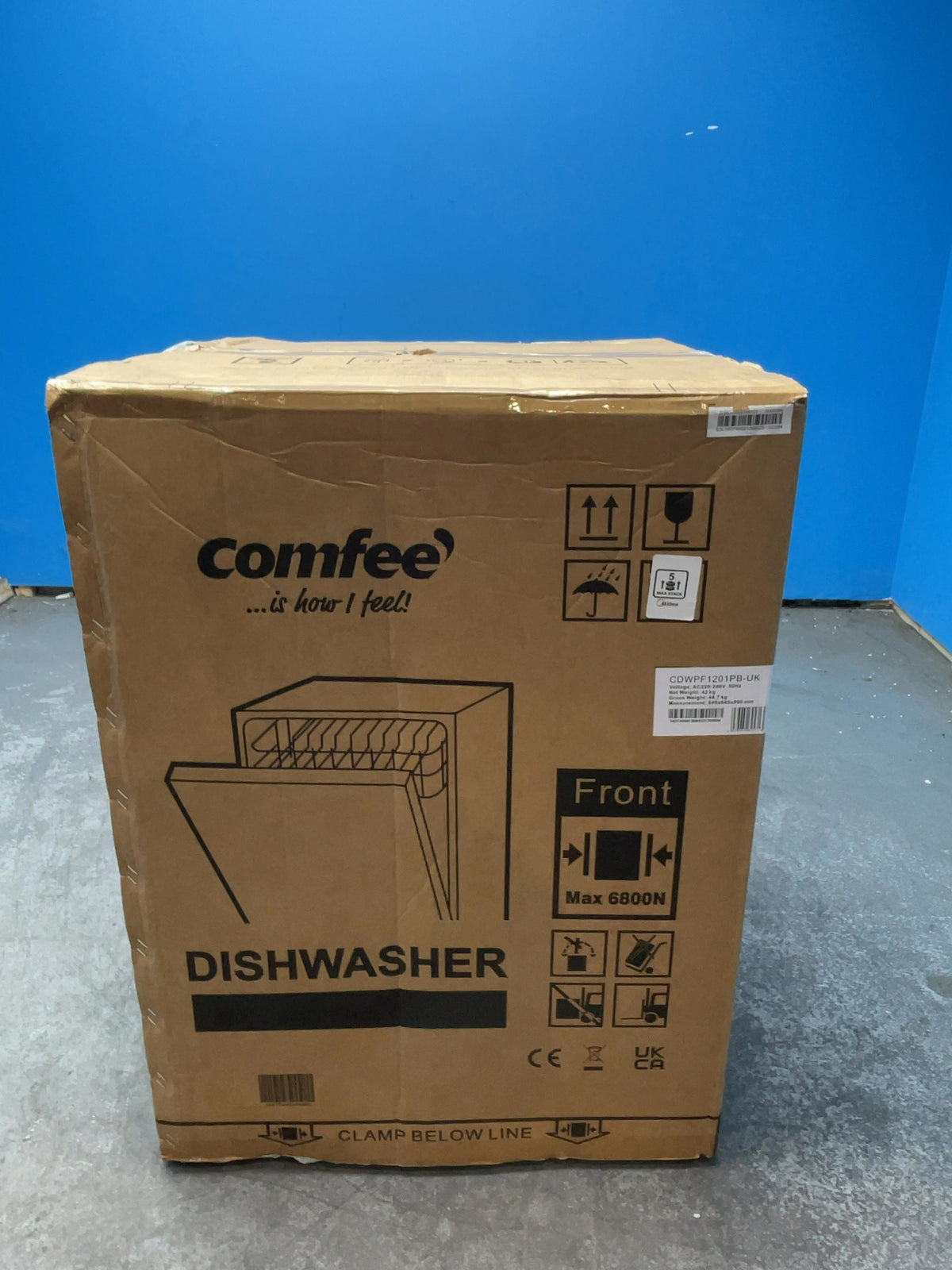 #GRC-166-163 - Comfee Full Size Freestanding Dishwasher – 12 Place Settings, 30 Min Rapid Wash, Hygiene 72°C Cycle, Black