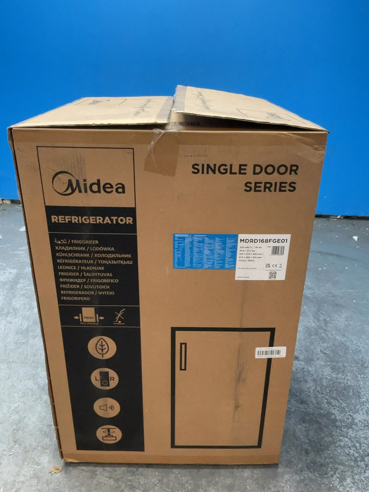 #GRC-166-192 - Midea Undercounter Fridge with Ice Box – 113L Capacity, Reversible Door, White