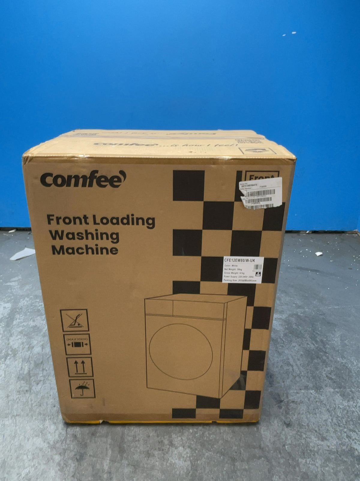 #GRC-166-194 - Comfee 8kg 1400rpm Washing Machine – Steam Wash, Slim 48cm Depth, White