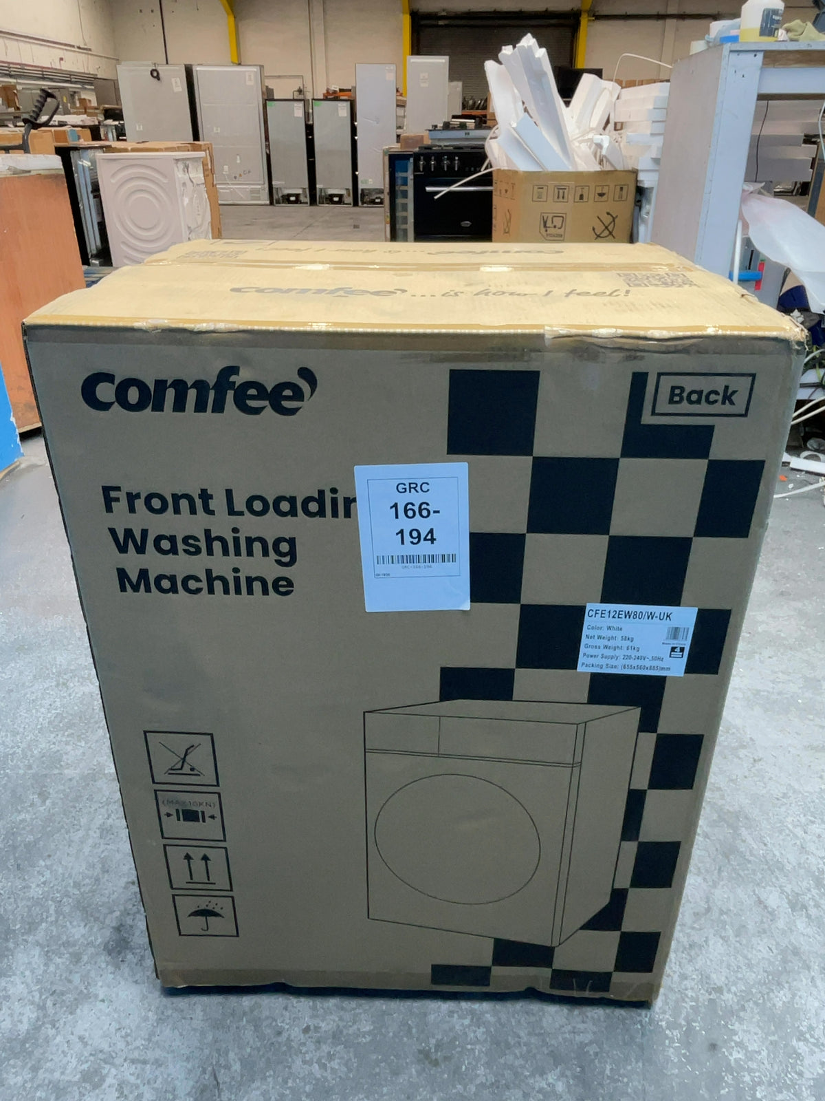 #GRC-166-194 - Comfee 8kg 1400rpm Washing Machine – Steam Wash, Slim 48cm Depth, White