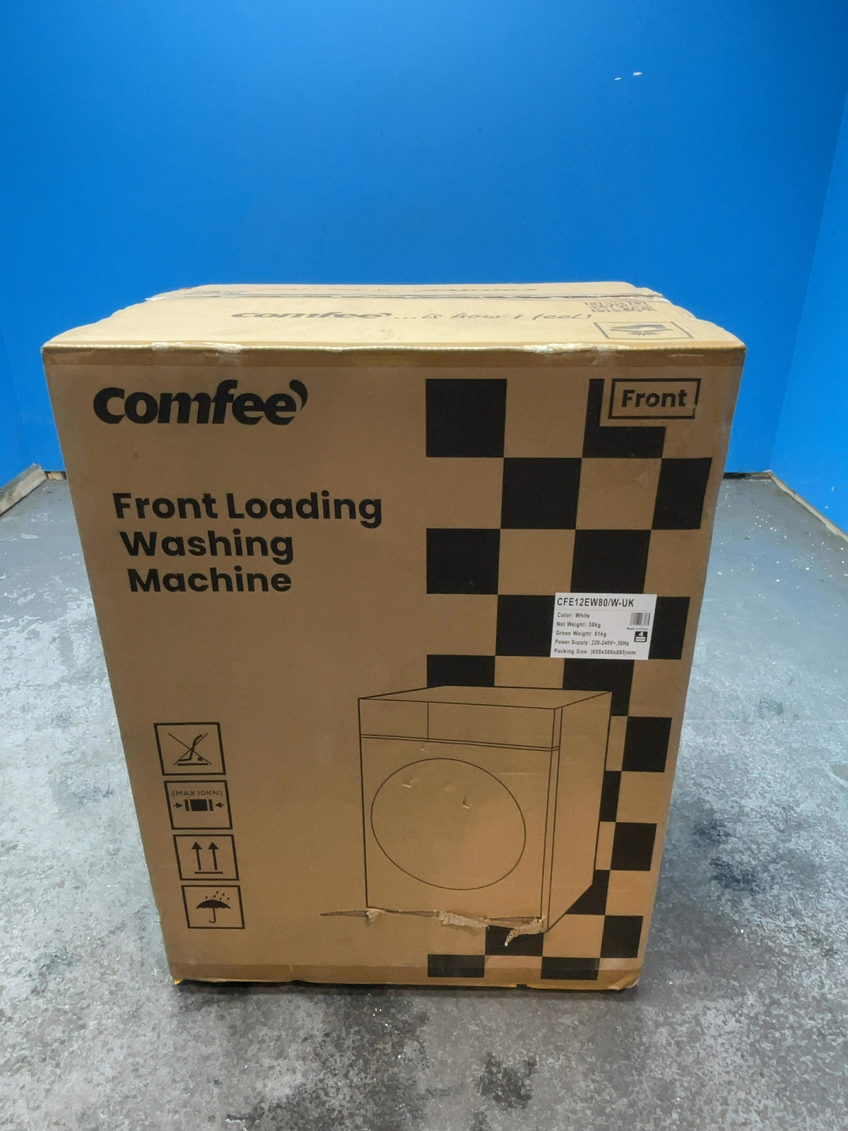 #GRC-166-195 - Comfee 8kg 1400rpm Washing Machine – Steam Wash, Slim 48cm Depth, White