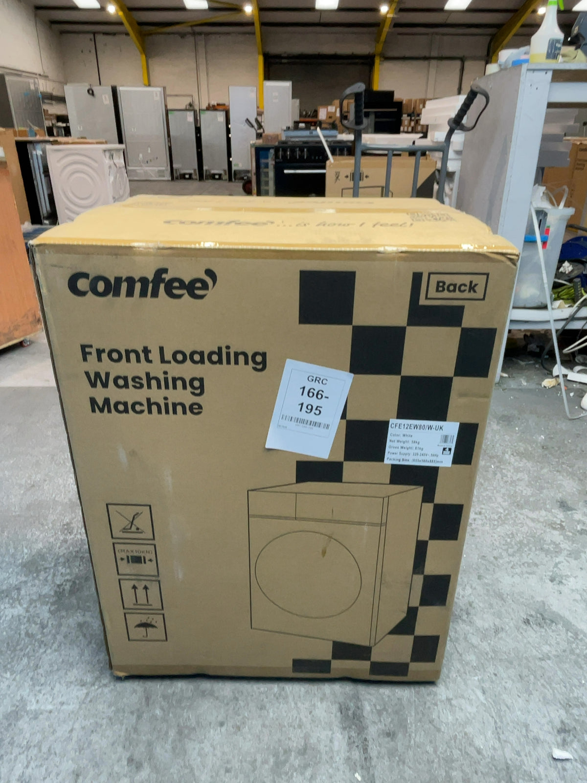 #GRC-166-195 - Comfee 8kg 1400rpm Washing Machine – Steam Wash, Slim 48cm Depth, White