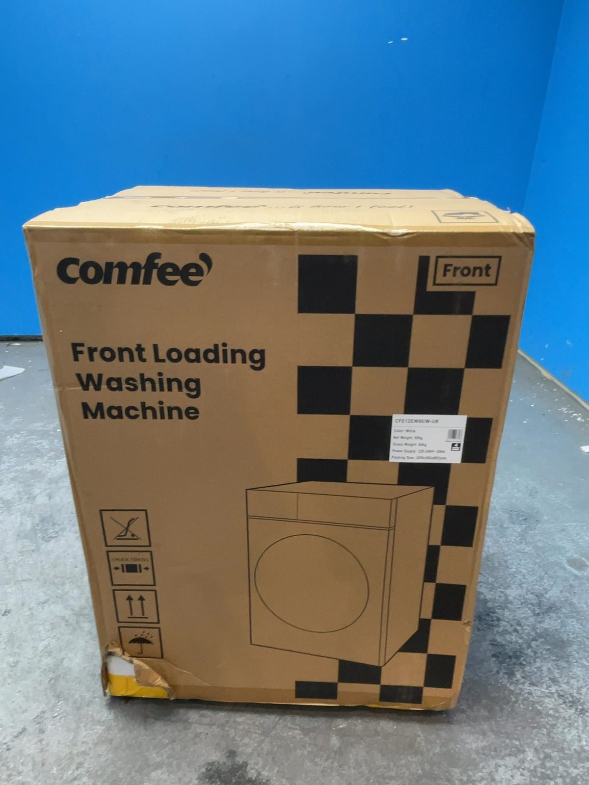 #GRC-166-197 - Comfee 9kg 1400rpm Washing Machine – Steam Care, BLDC Inverter Motor, Slim 50cm Depth, White