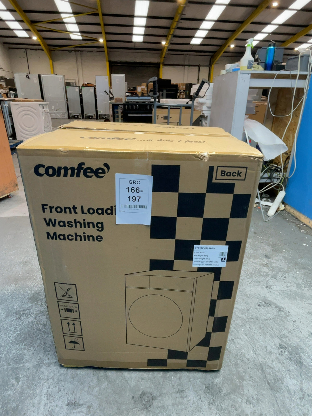 #GRC-166-197 - Comfee 9kg 1400rpm Washing Machine – Steam Care, BLDC Inverter Motor, Slim 50cm Depth, White