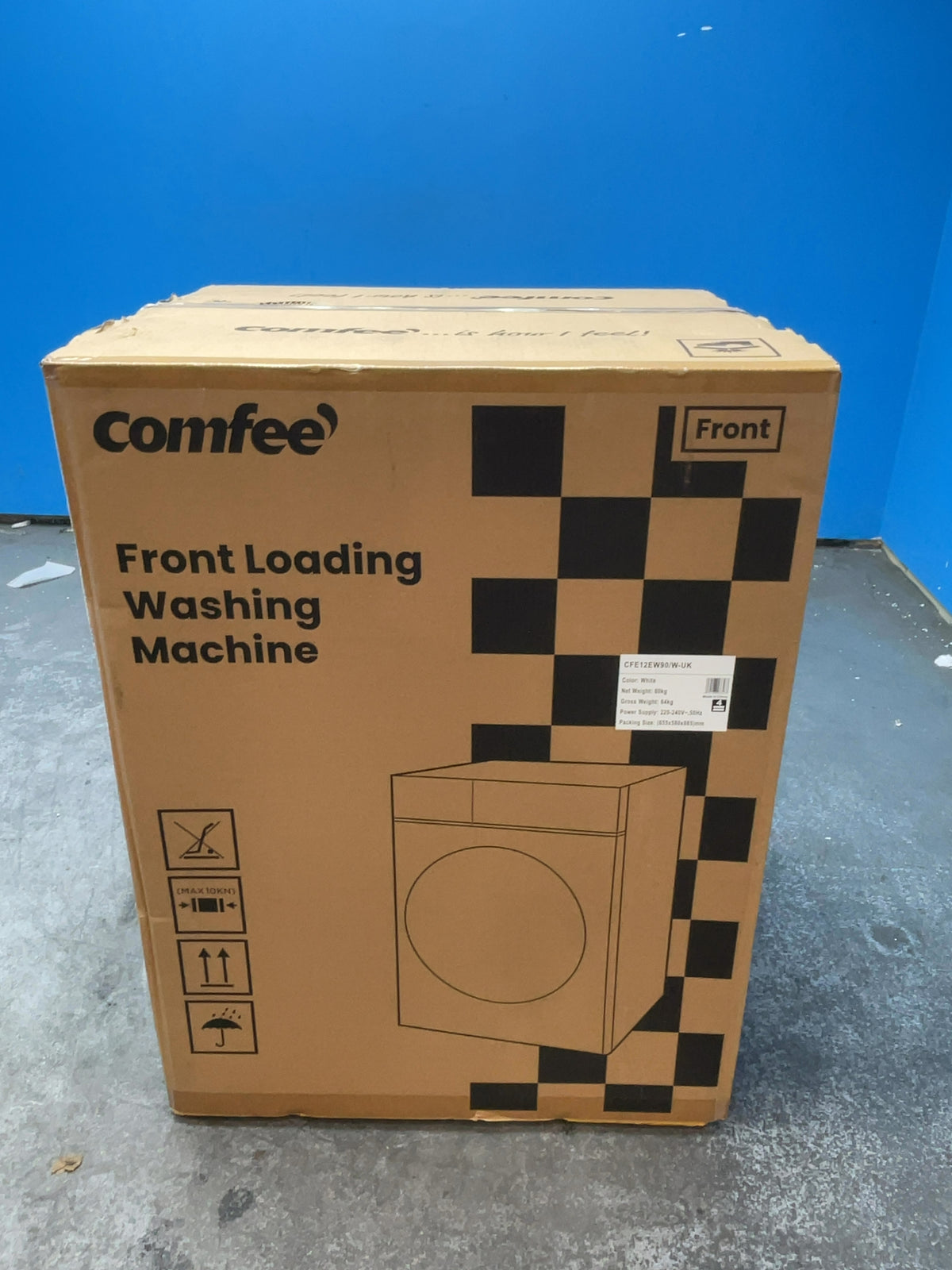 #GRC-166-198 - Comfee 9kg 1400rpm Washing Machine – Steam Care, BLDC Inverter Motor, Slim 50cm Depth, White