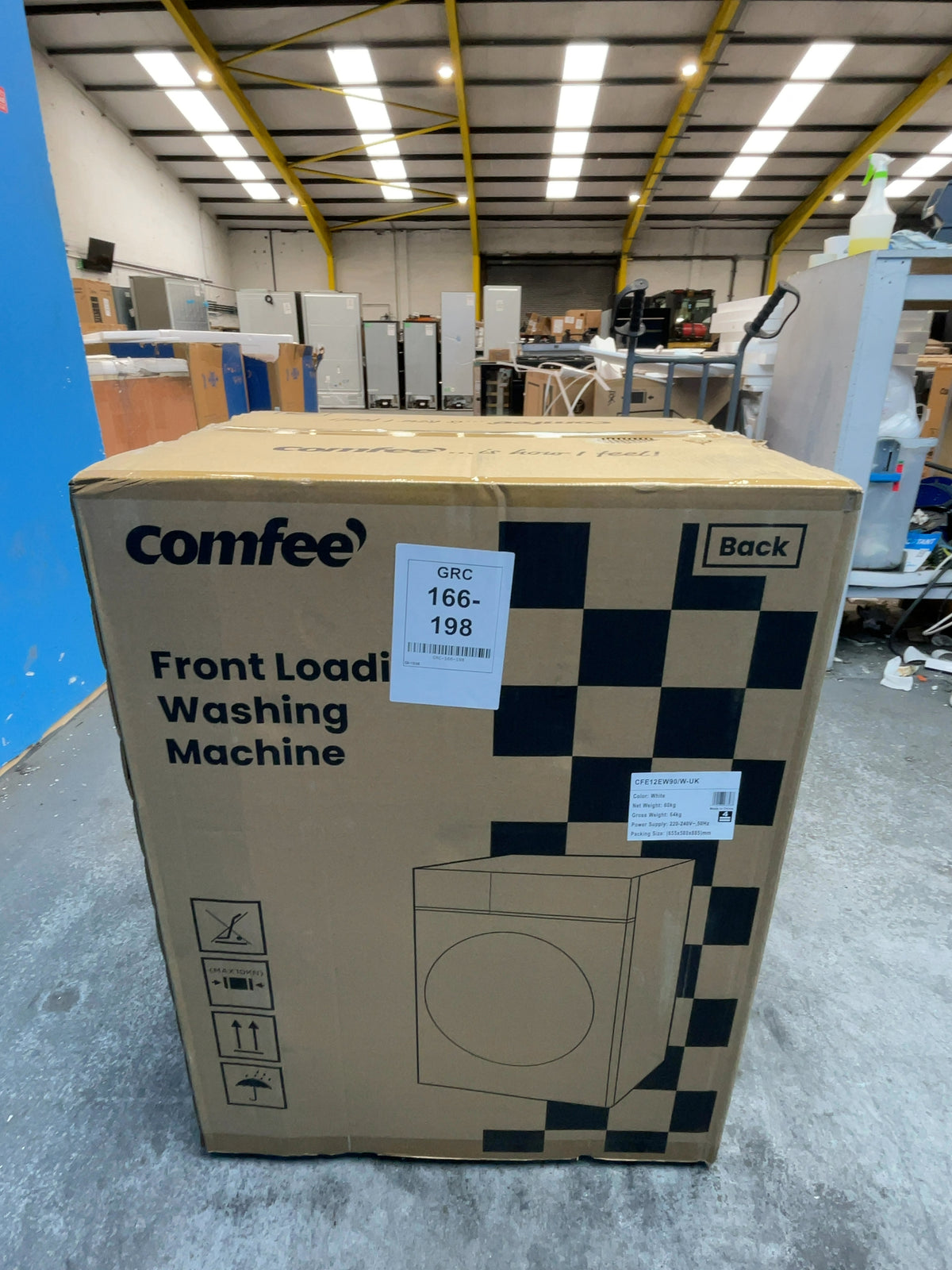 #GRC-166-198 - Comfee 9kg 1400rpm Washing Machine – Steam Care, BLDC Inverter Motor, Slim 50cm Depth, White