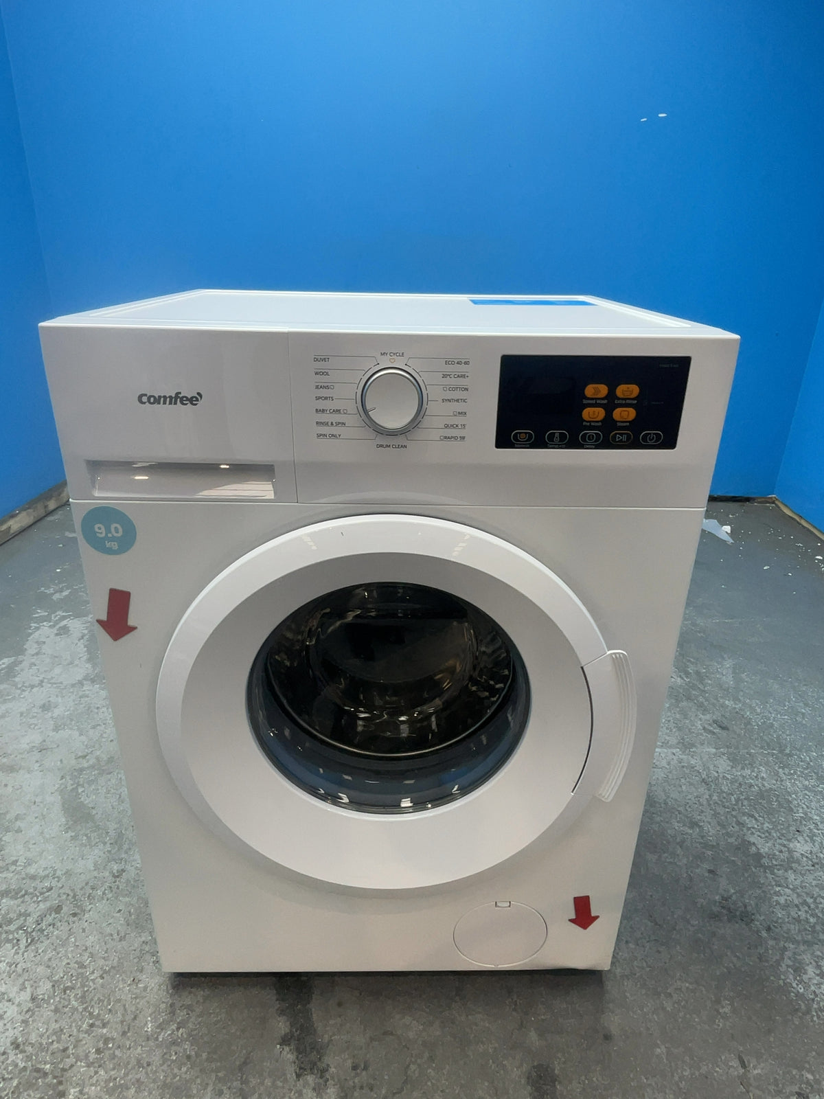 #GRC-166-208 - Comfee 9kg 1400rpm Freestanding Washing Machine – 15 Programmes, Quick Wash, White