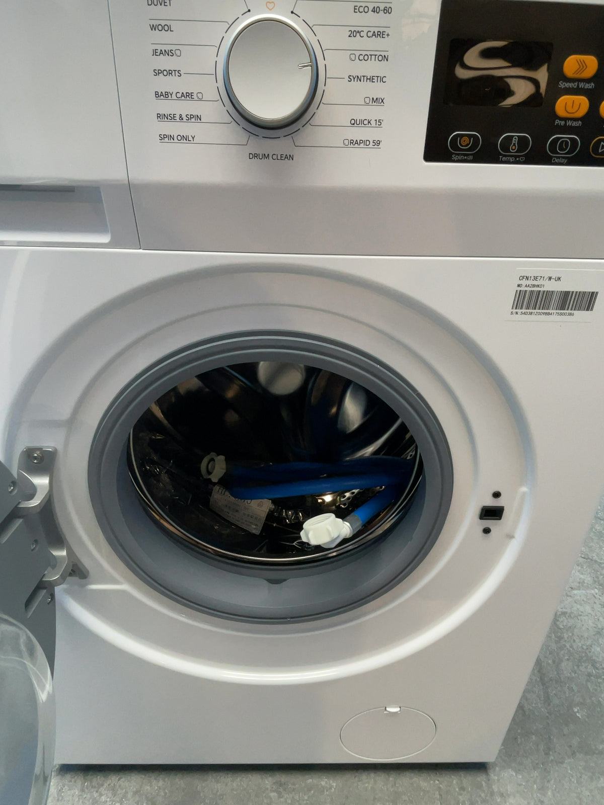 #GRC-166-231 - Comfee 7kg 1200rpm Washing Machine – Steam Wash & 15 Min Quick Cycle, White