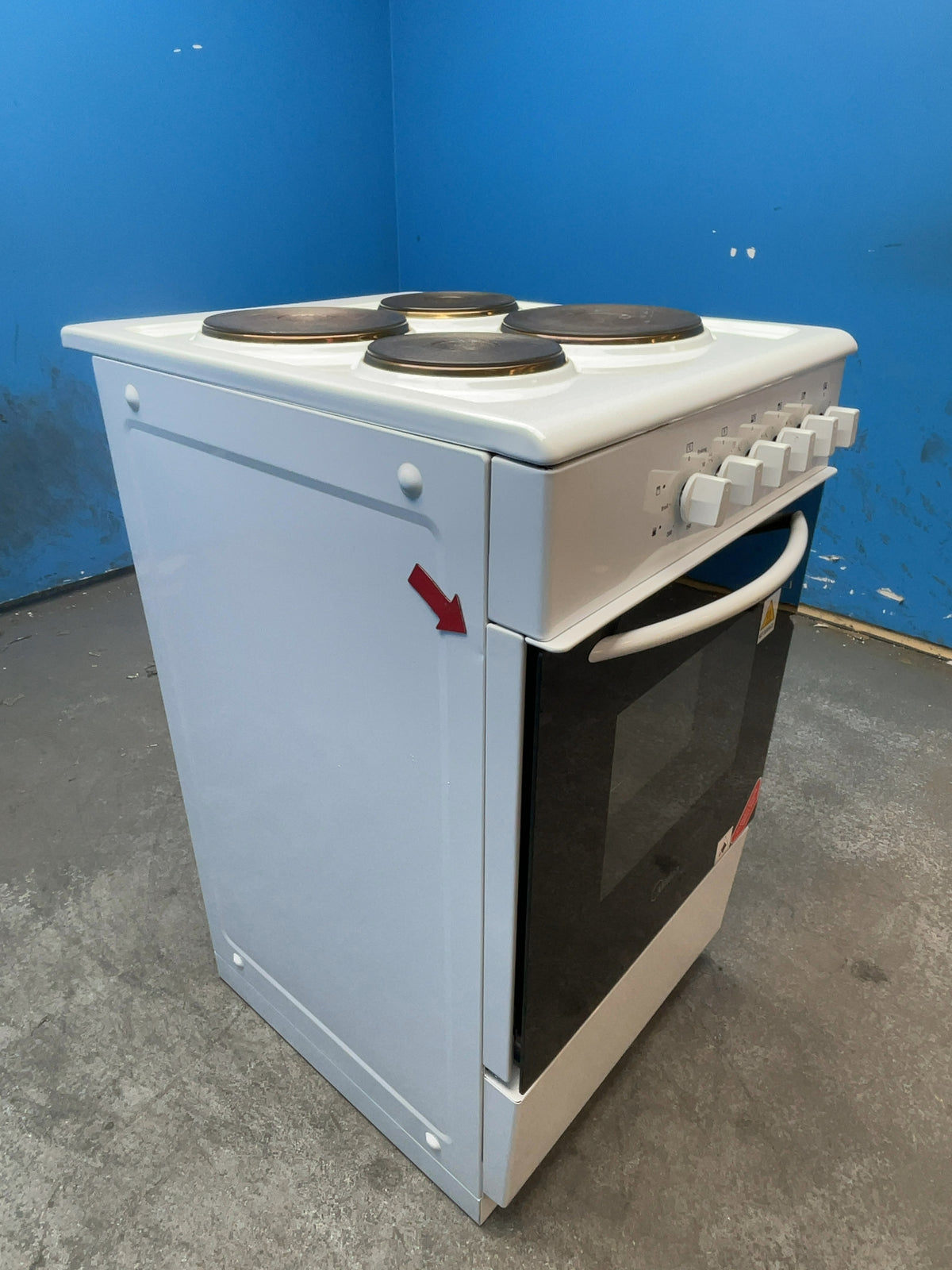 #GRC-166-237 - Midea 50cm Electric Cooker – Solid Plate Hob, Integrated Grill, White