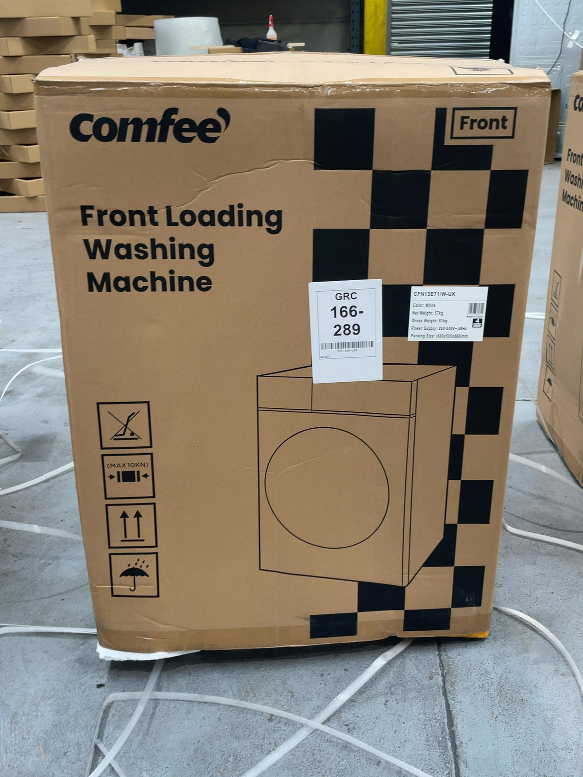 #GRC-166-289 - Comfee 7kg 1200rpm Washing Machine – Steam Wash & 15 Min Quick Cycle, White