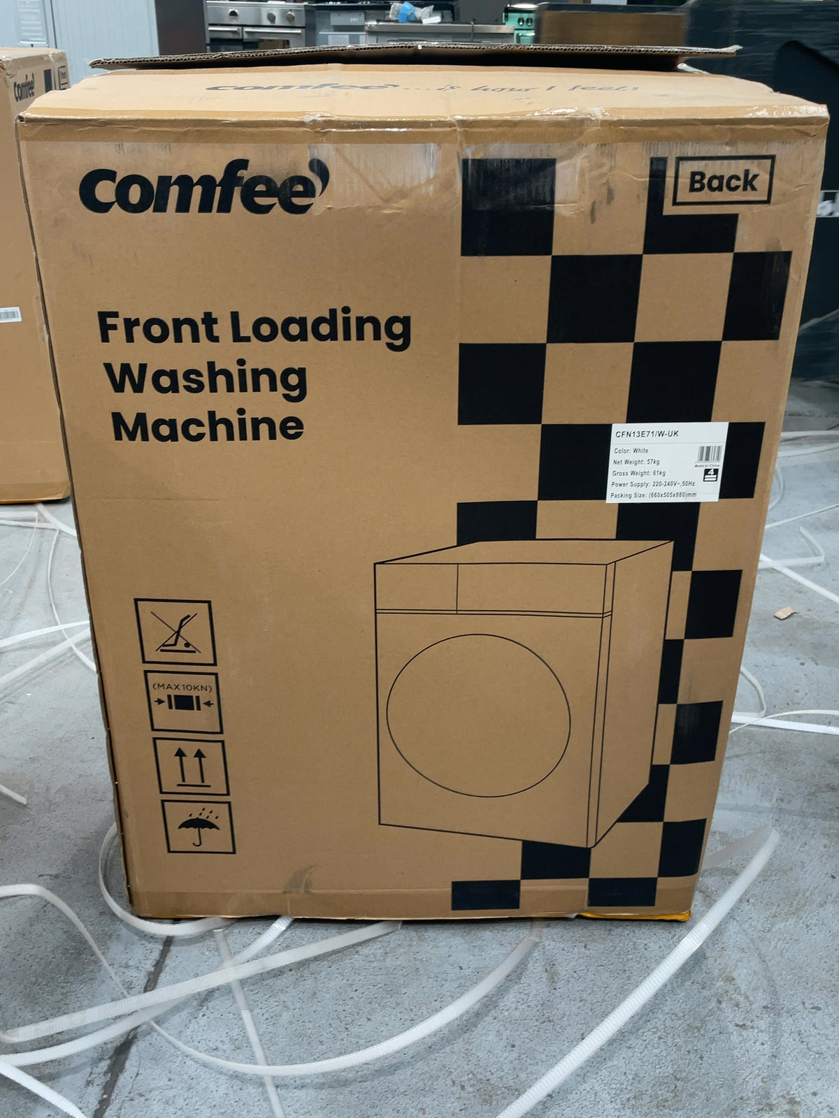 #GRC-166-289 - Comfee 7kg 1200rpm Washing Machine – Steam Wash & 15 Min Quick Cycle, White