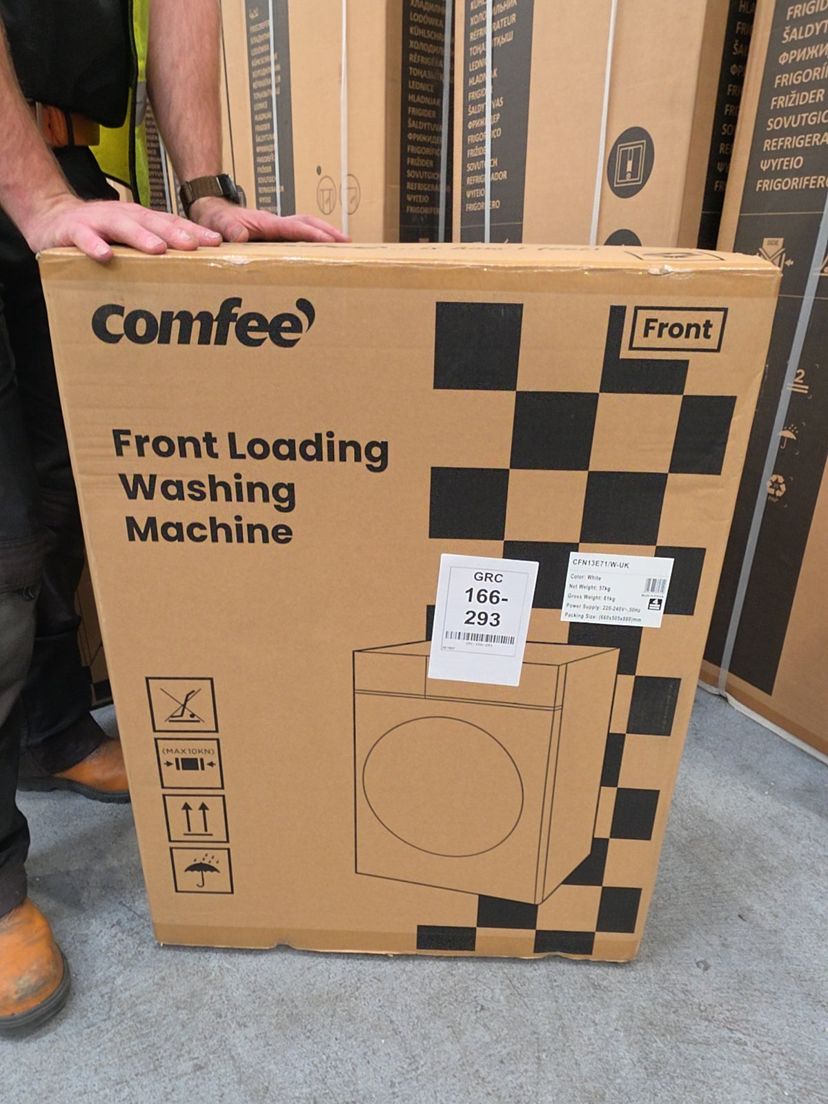 #GRC-166-293 - Comfee 7kg 1200rpm Washing Machine – Steam Wash & 15 Min Quick Cycle, White