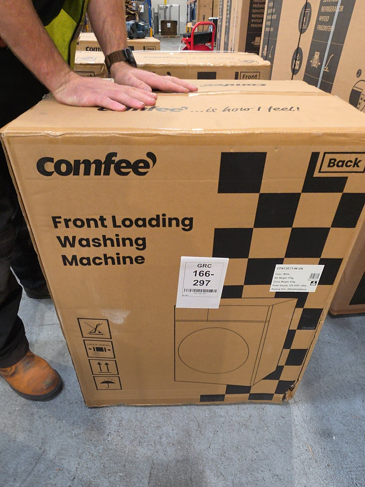 #GRC-166-297 - Comfee 7kg 1200rpm Washing Machine – Steam Wash & 15 Min Quick Cycle, White