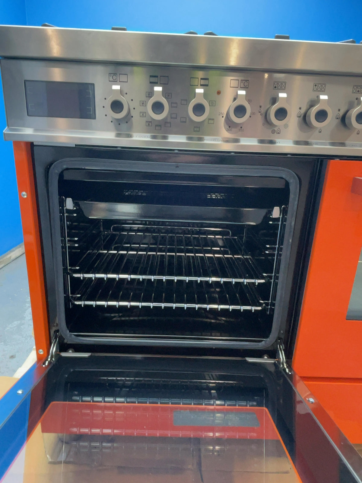 #GRC-166-360 - Bertazzoni Professional Series 90cm Dual Fuel Range Cooker – Double Oven, 6 Gas Burners, Arancio Orange