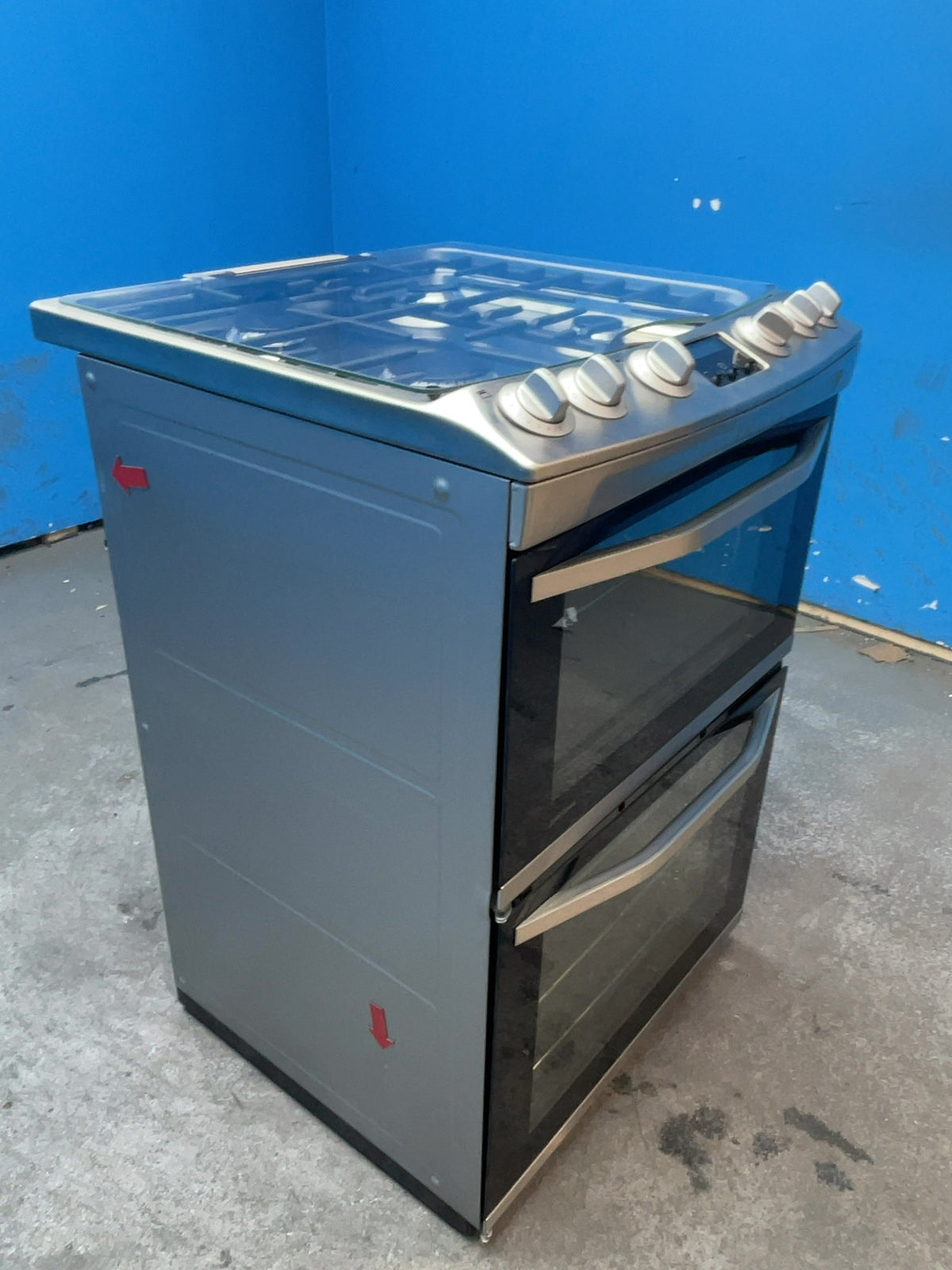 #GRC-166-371 - John Lewis Freestanding 60cm Gas Hob Cooker – Double Oven, 4 Gas Burners, Catalytic Liners, Stainless Steel