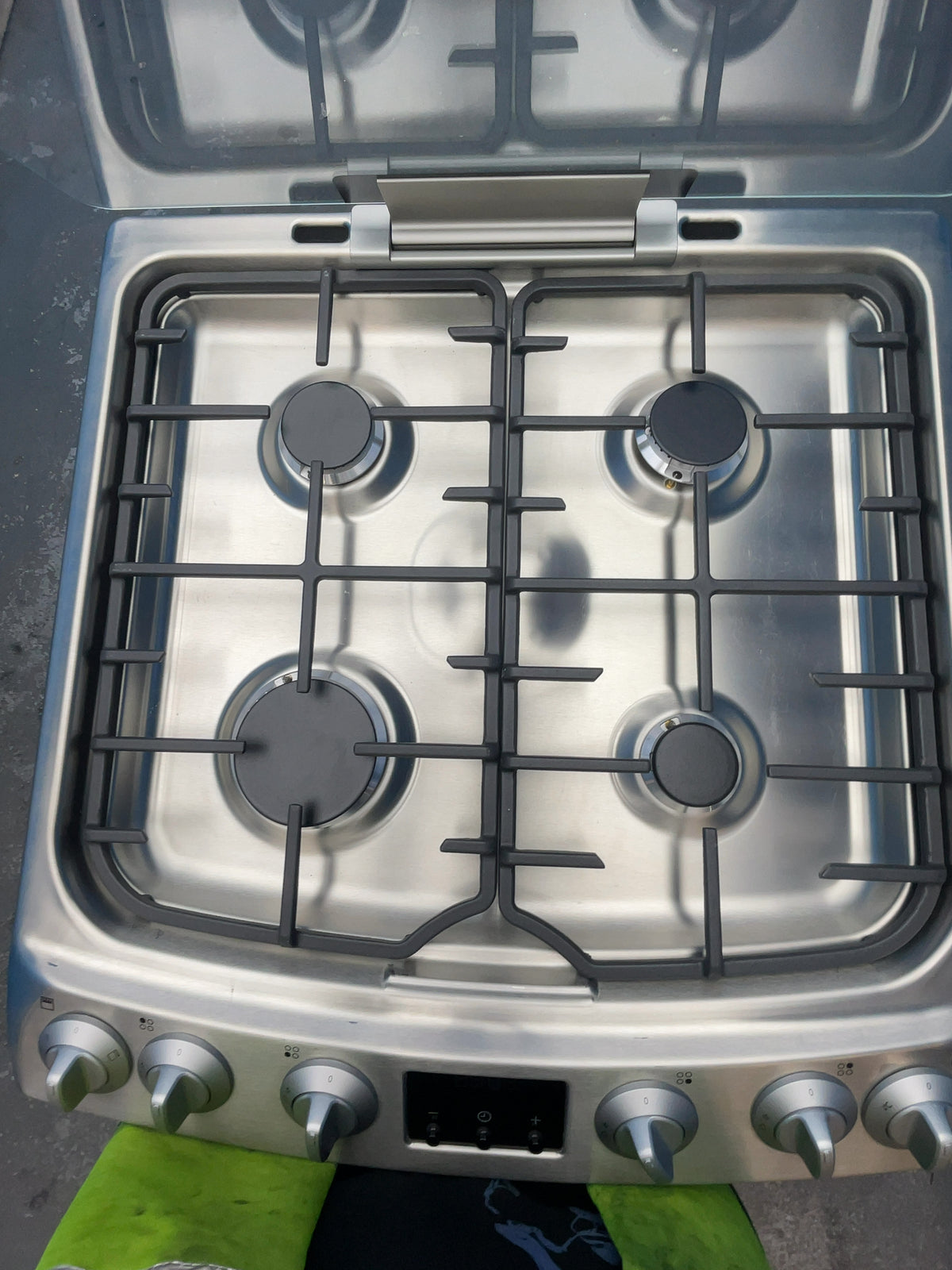 #GRC-166-371 - John Lewis Freestanding 60cm Gas Hob Cooker – Double Oven, 4 Gas Burners, Catalytic Liners, Stainless Steel
