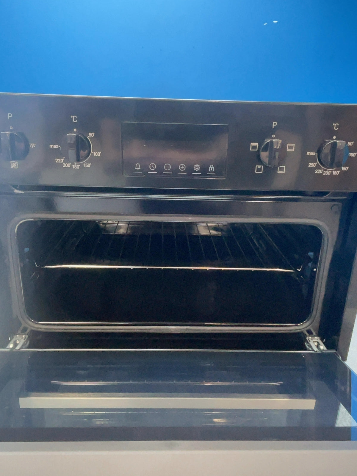 #GRC-166-431 - Indesit Built-In Double Oven – 105L Capacity, Fan Main Oven, Twin Grill, Black