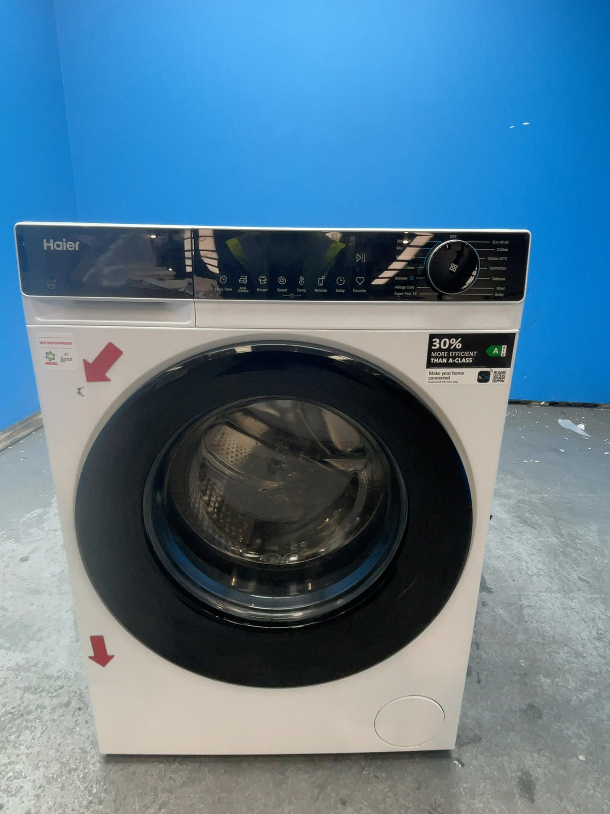 #GRC-166-463 - Haier 12kg 1400rpm Washing Machine – Steam Function, WiFi Connected, White
