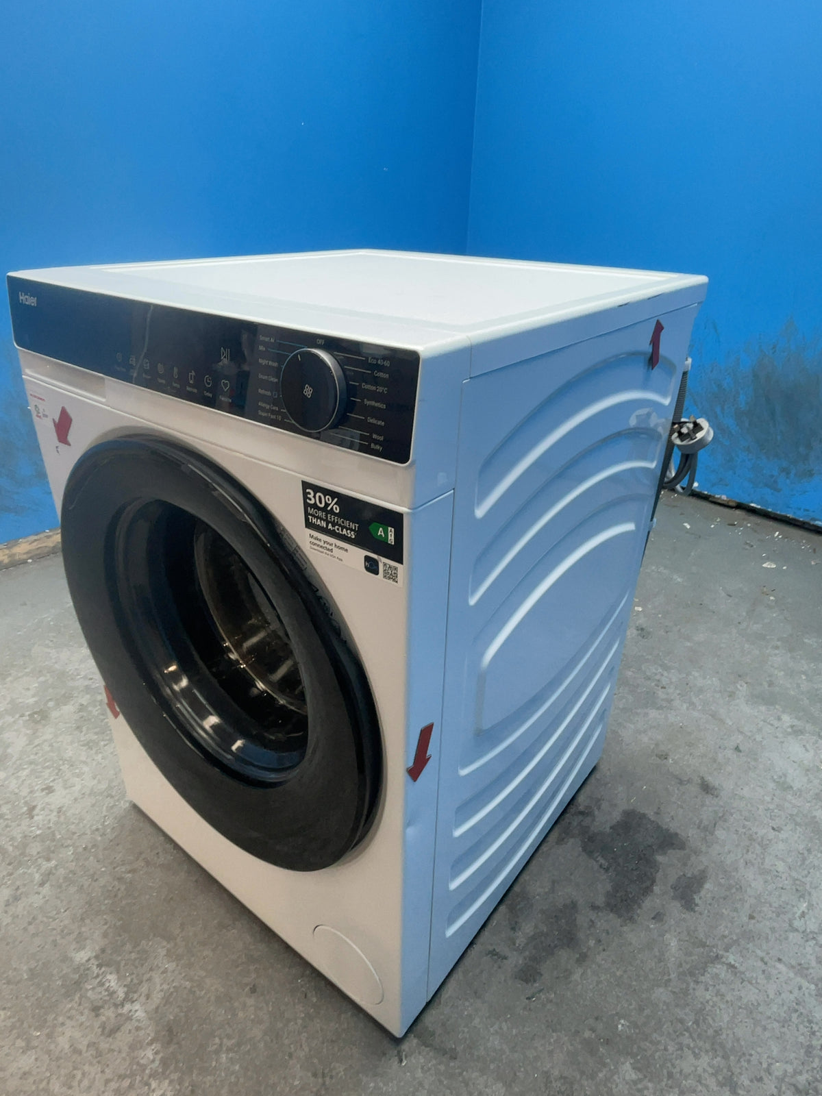 #GRC-166-463 - Haier 12kg 1400rpm Washing Machine – Steam Function, WiFi Connected, White
