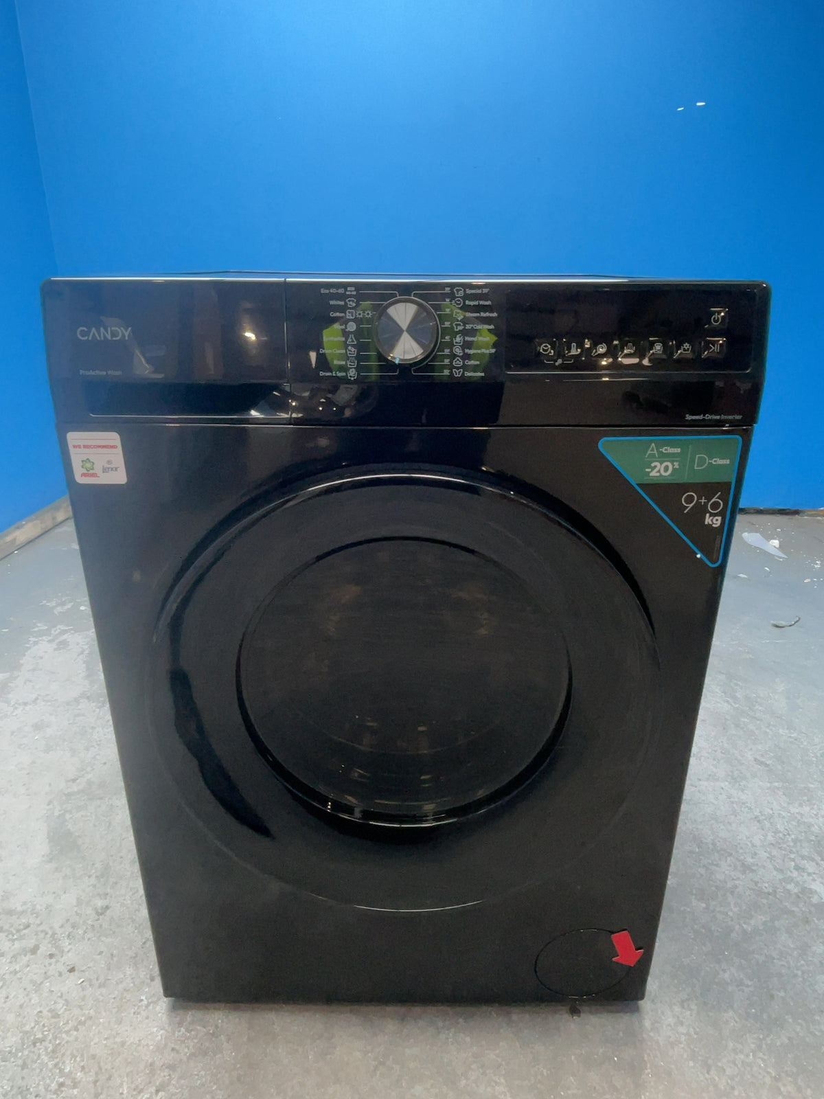 #GRC-166-477 - Candy Quick Pro 9kg Wash 6kg Dry Washer Dryer – 1400rpm, Mix Power System, Black