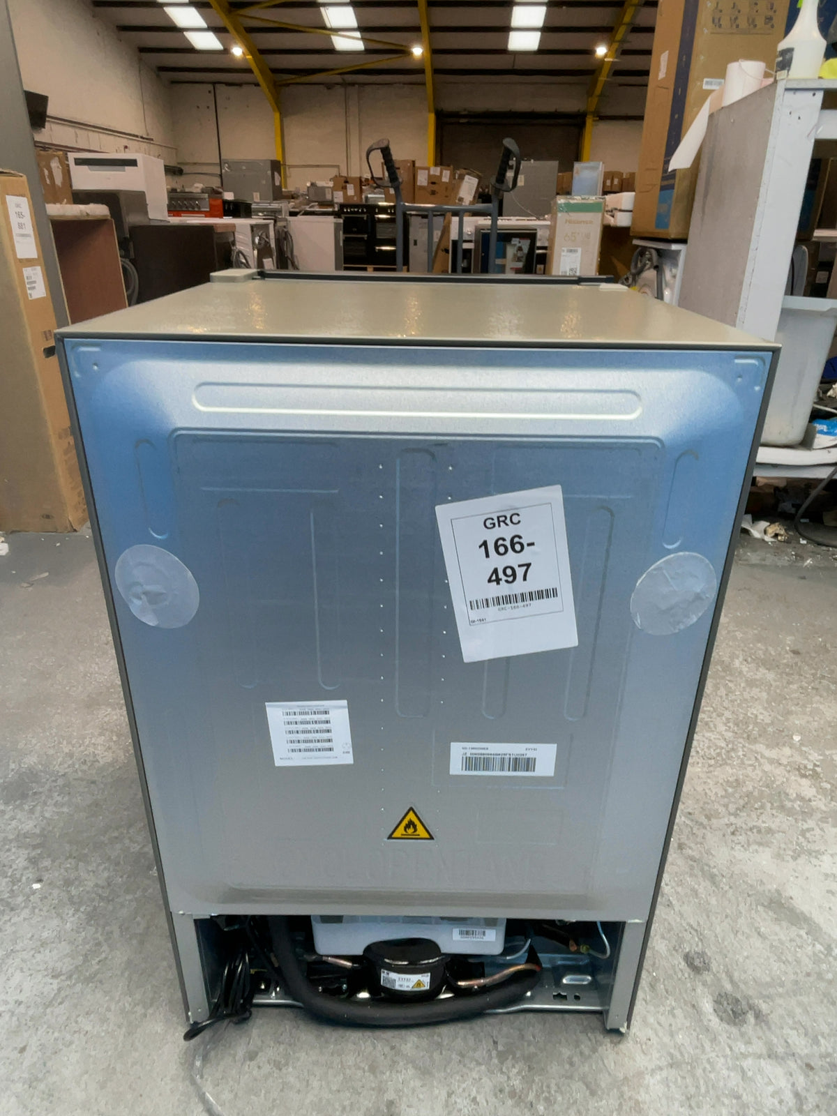 #GRC-166-497 - Hoover H-FRIDGE 300 Mini 54cm Under Counter Fridge – 129L, Aria Clear, Grey