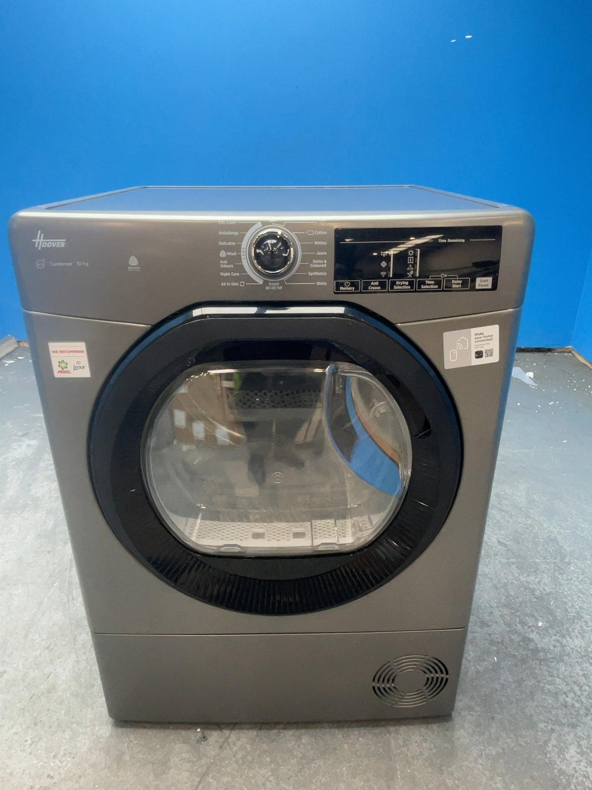 #GRC-166-538 - Hoover 10kg Condenser Tumble Dryer – WiFi Connected, Grey, B Energy Rating