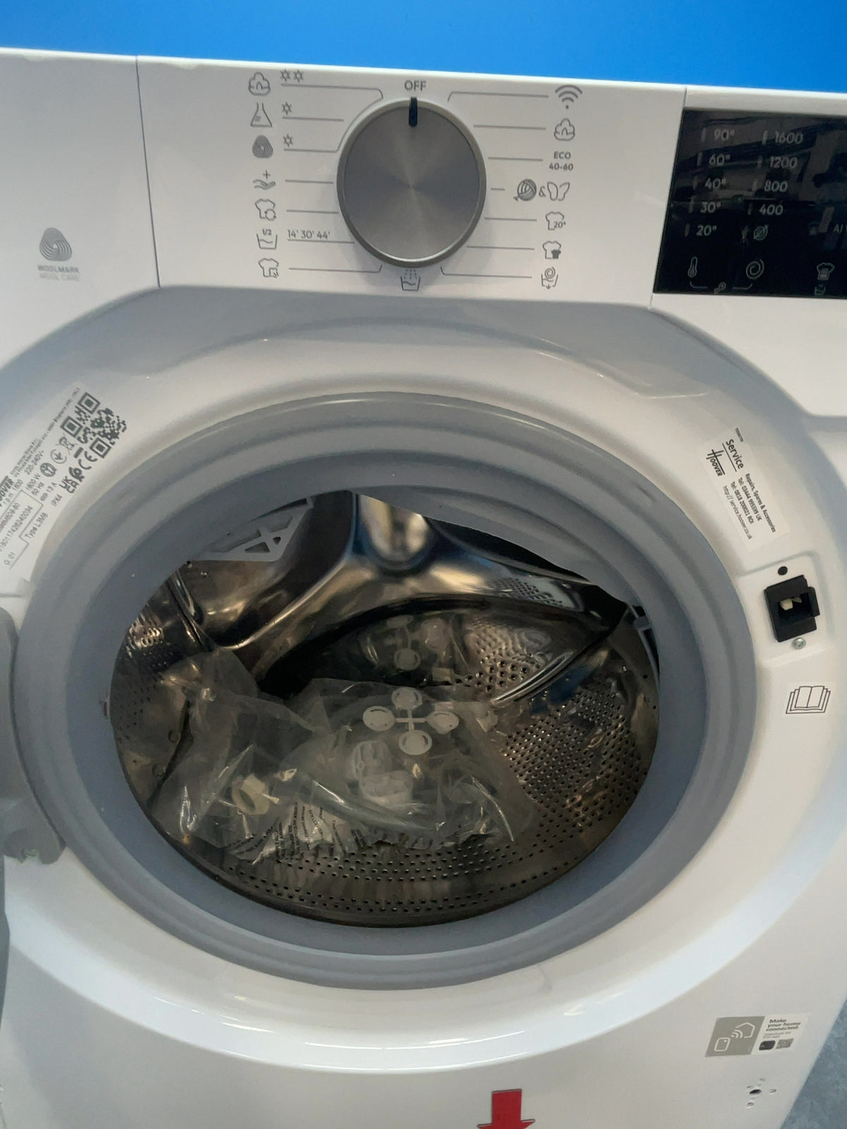 #GRC-166-594 - Hoover H-WASH & DRY 400 Integrated Washer Dryer – 9kg Wash, 6kg Dry, 1600rpm, White