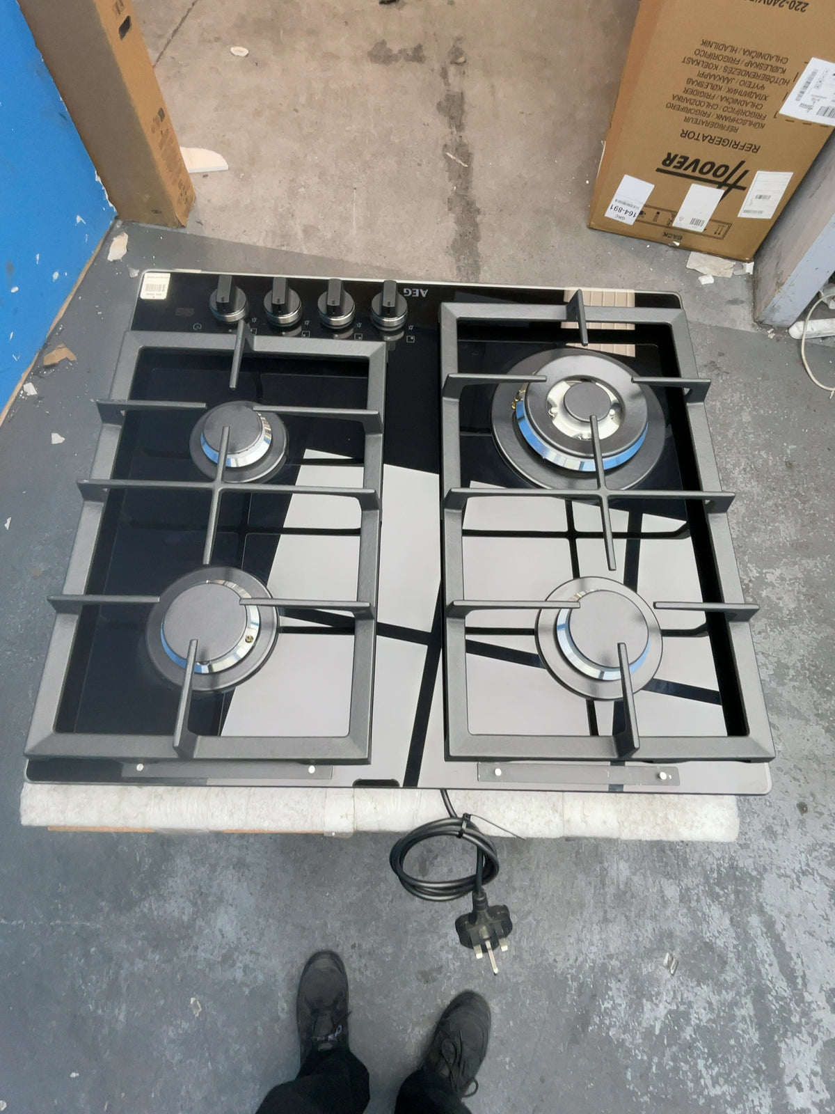 #GRC-166-615 - AEG 60cm 4 Zone Gas on Glass Hob – FlameLight LED, StepPower, Hob2Hood
