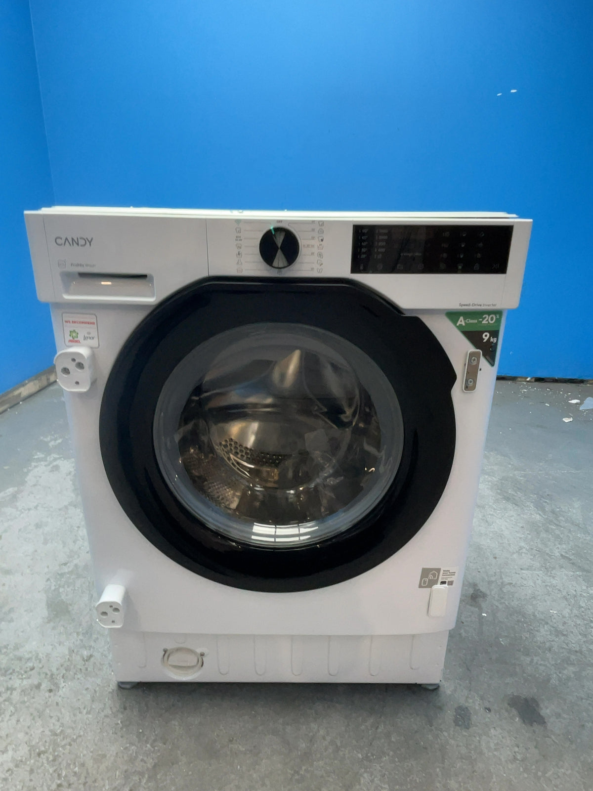 #GRC-166-714 - Candy 9kg 1400rpm Integrated Washing Machine – AI Weight Sense, White