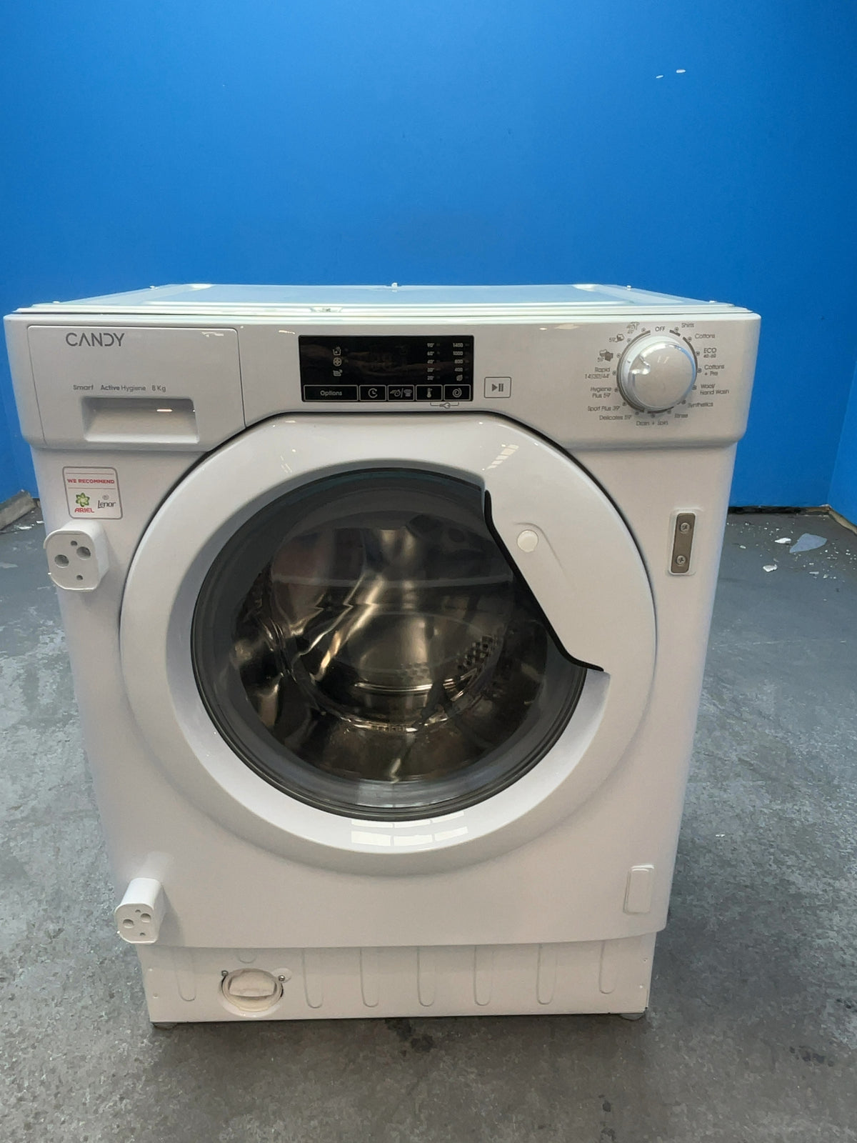 #GRC-166-716 - Candy 8kg Integrated Washing Machine – 1400 Spin, Rapid Care Cycles, Kilo Detector, White