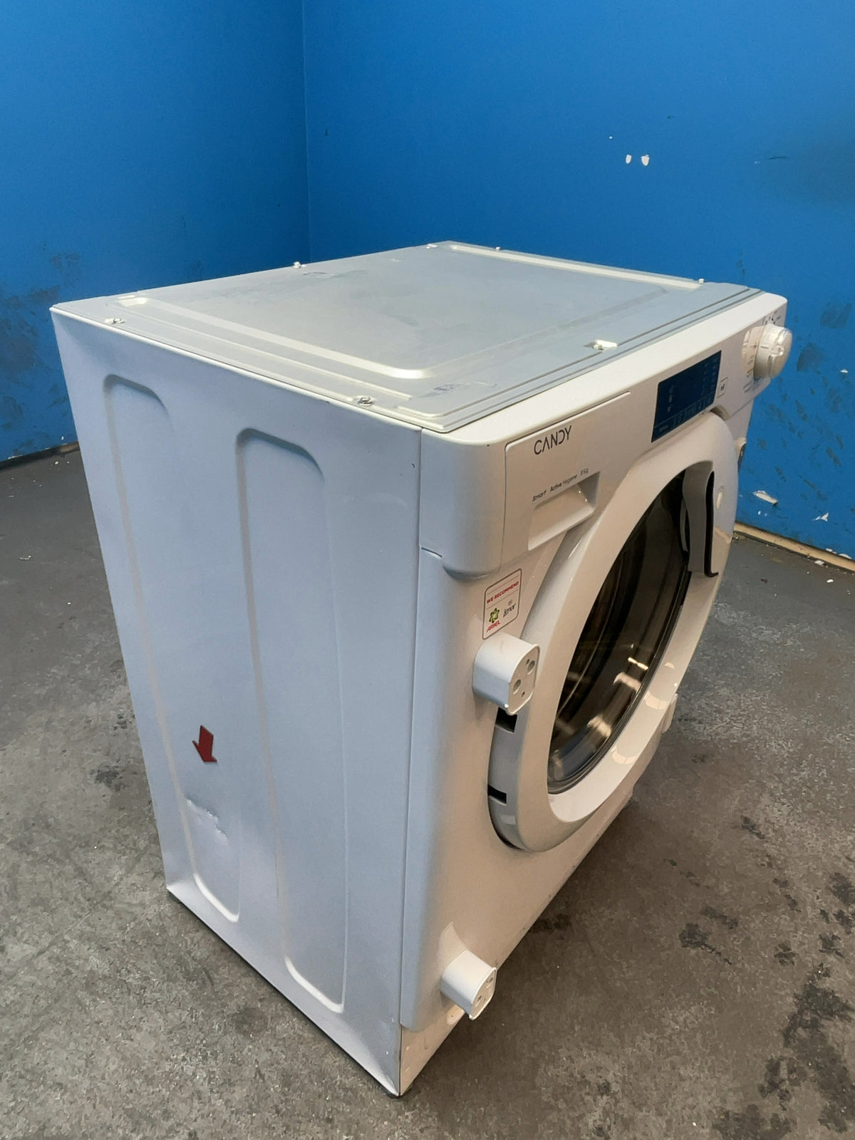 #GRC-166-716 - Candy 8kg Integrated Washing Machine – 1400 Spin, Rapid Care Cycles, Kilo Detector, White