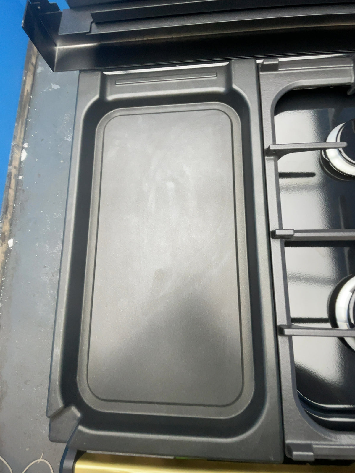 #GRC-166-777 - Rangemaster Estel Deluxe 110cm Range Cooker – Dual Fuel, 5 Burner Gas Hob, Pale Pink & Brass