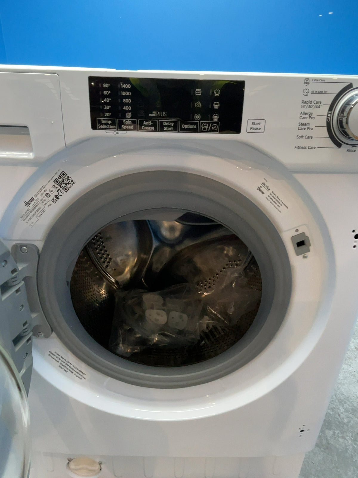 #GRC-166-901 - Hoover H-WASH 300 9kg 1400rpm Integrated Washing Machine – Quick Wash, White