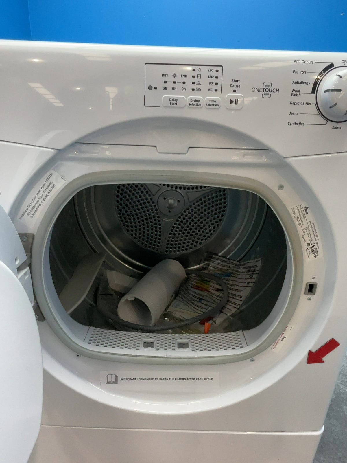 #GRC-166-911 - Hoover H-DRY 300 9kg Vented Tumble Dryer – NFC Connectivity, White, 59.6cm Wide