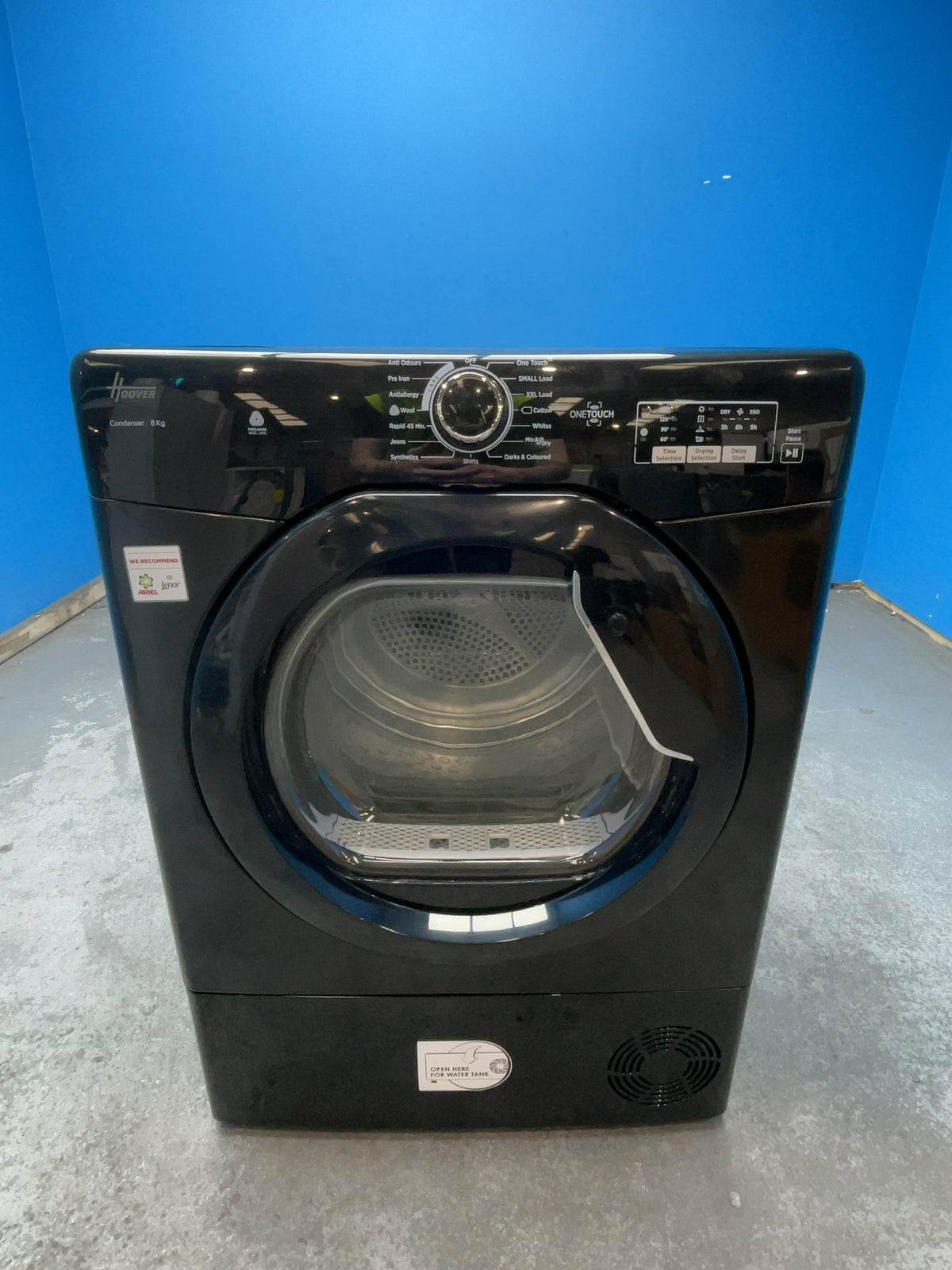 #GRC-166-974 - Hoover 8kg Condenser Tumble Dryer – Sensor Drying, Black, B Energy Rating