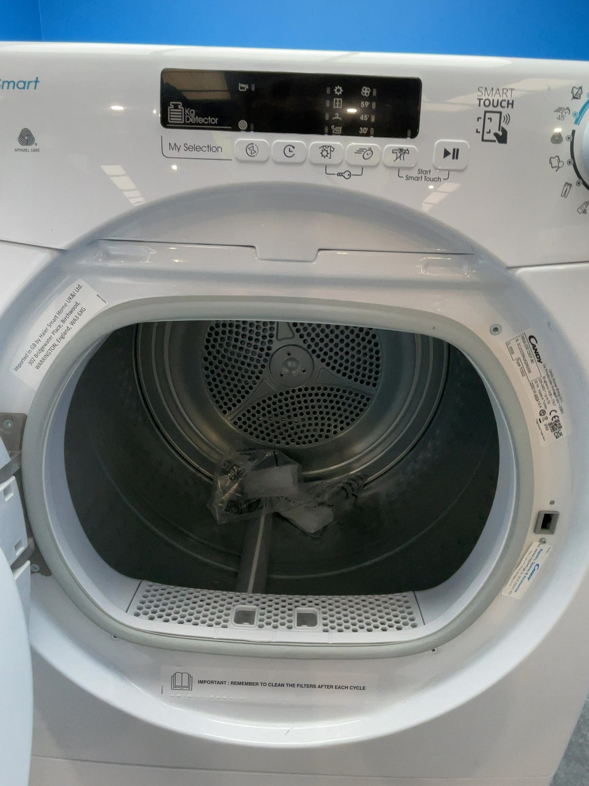 #GRC-166-976 - Candy Smart 9kg Condenser Tumble Dryer – WiFi Connected, White, G Energy Rating