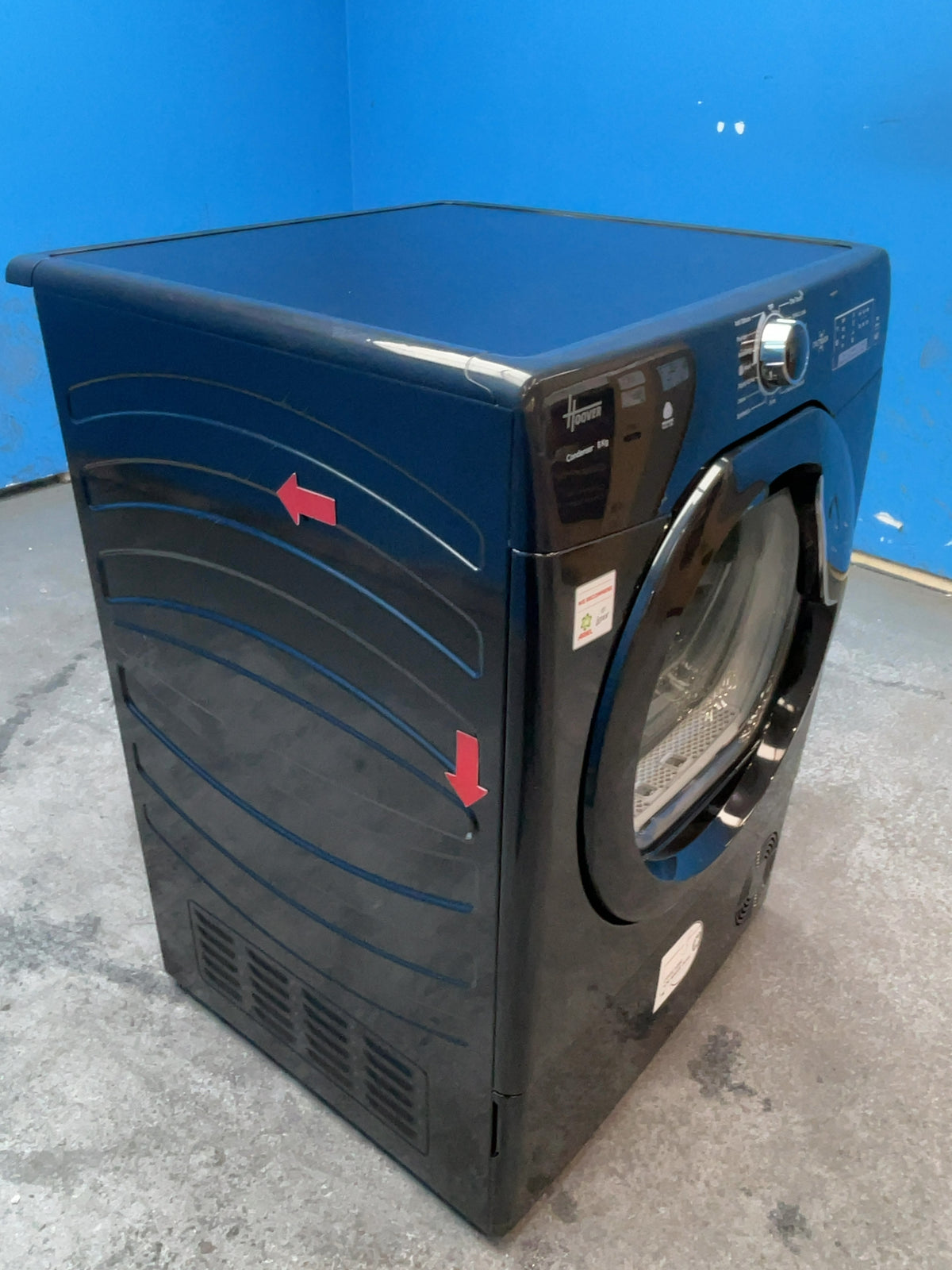 #GRC-166-990 - Hoover 8kg Condenser Tumble Dryer – Sensor Drying, Black, B Energy Rating