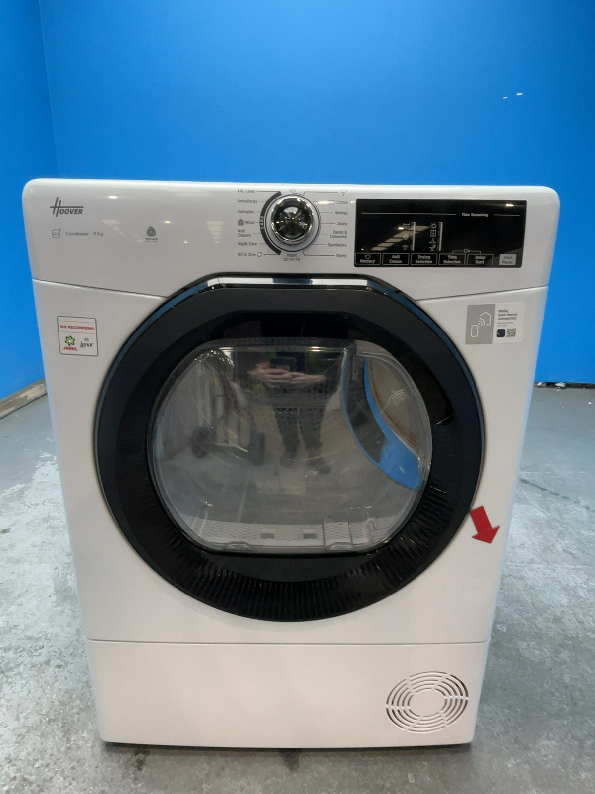 #GRC-167-002 - Hoover 9kg Condenser Tumble Dryer – WiFi Connected, White, B Energy Rating