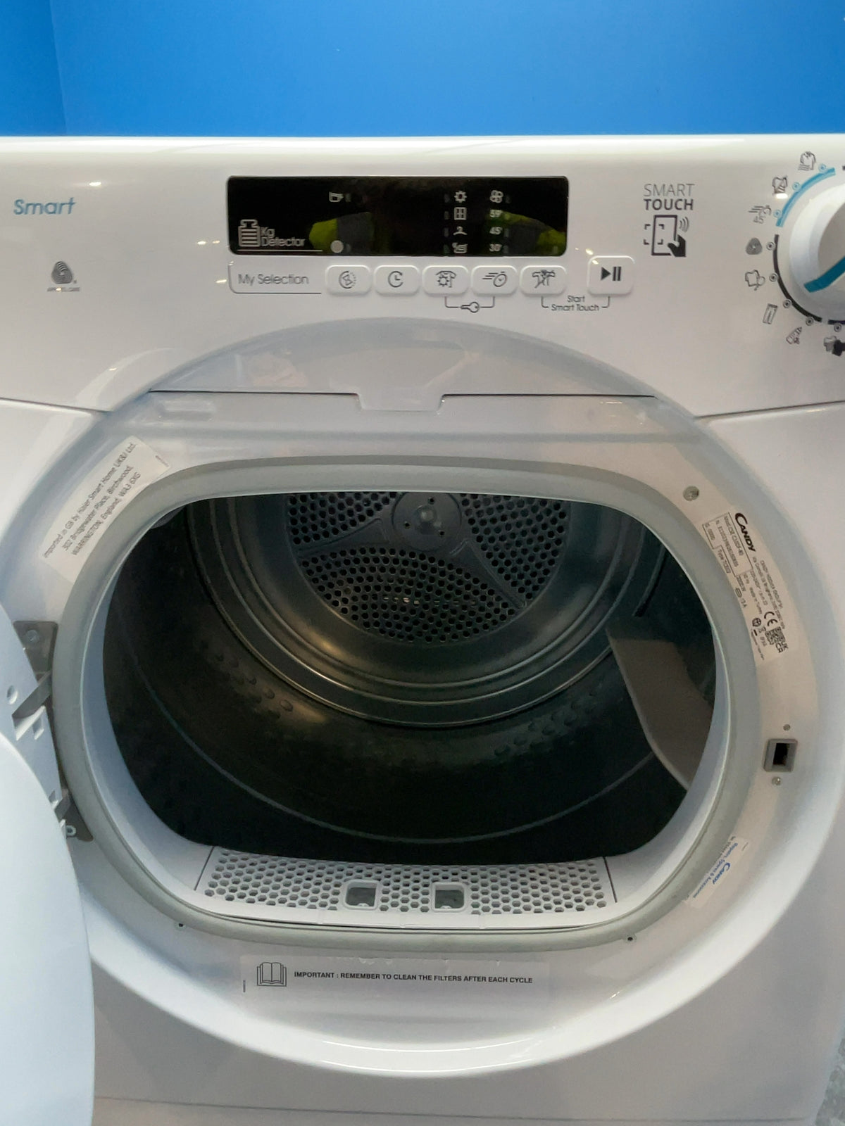 #GRC-167-050 - Candy Smart 10kg Condenser Tumble Dryer – Sensor Drying, White, G Energy Rating