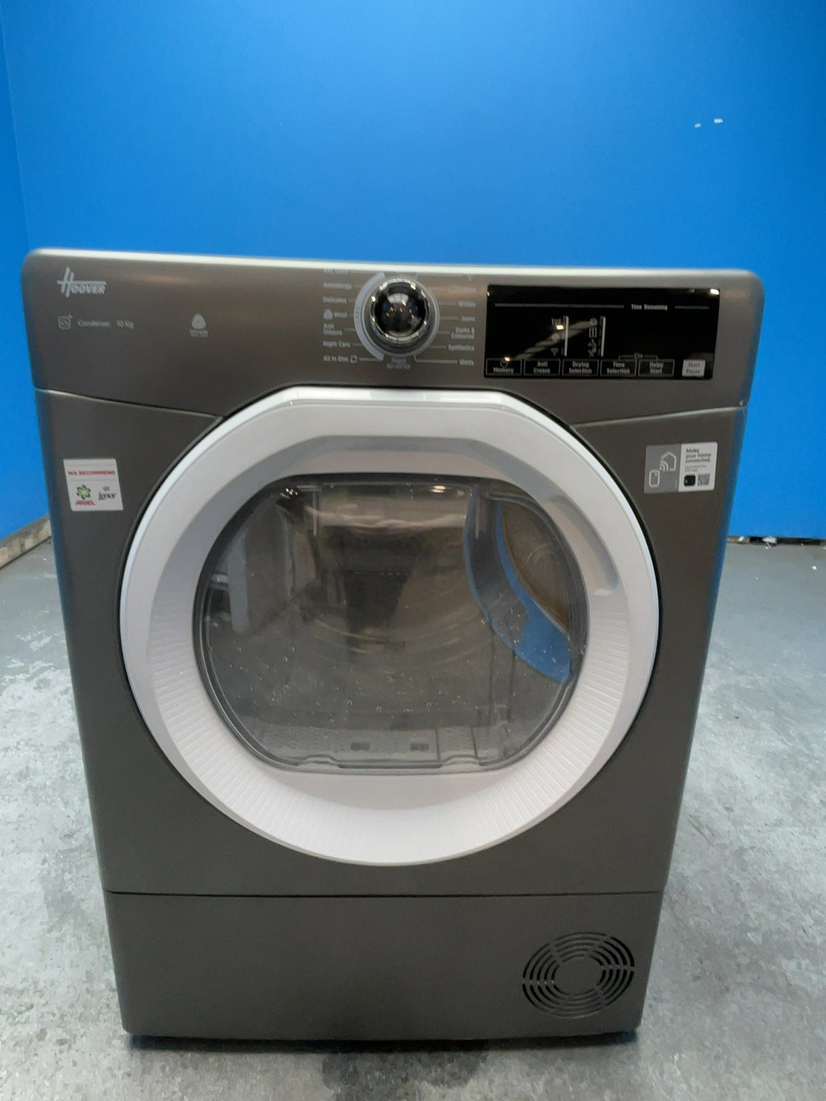 #GRC-167-059 - Hoover 10kg Condenser Tumble Dryer – WiFi Connected, Grey, B Energy Rating