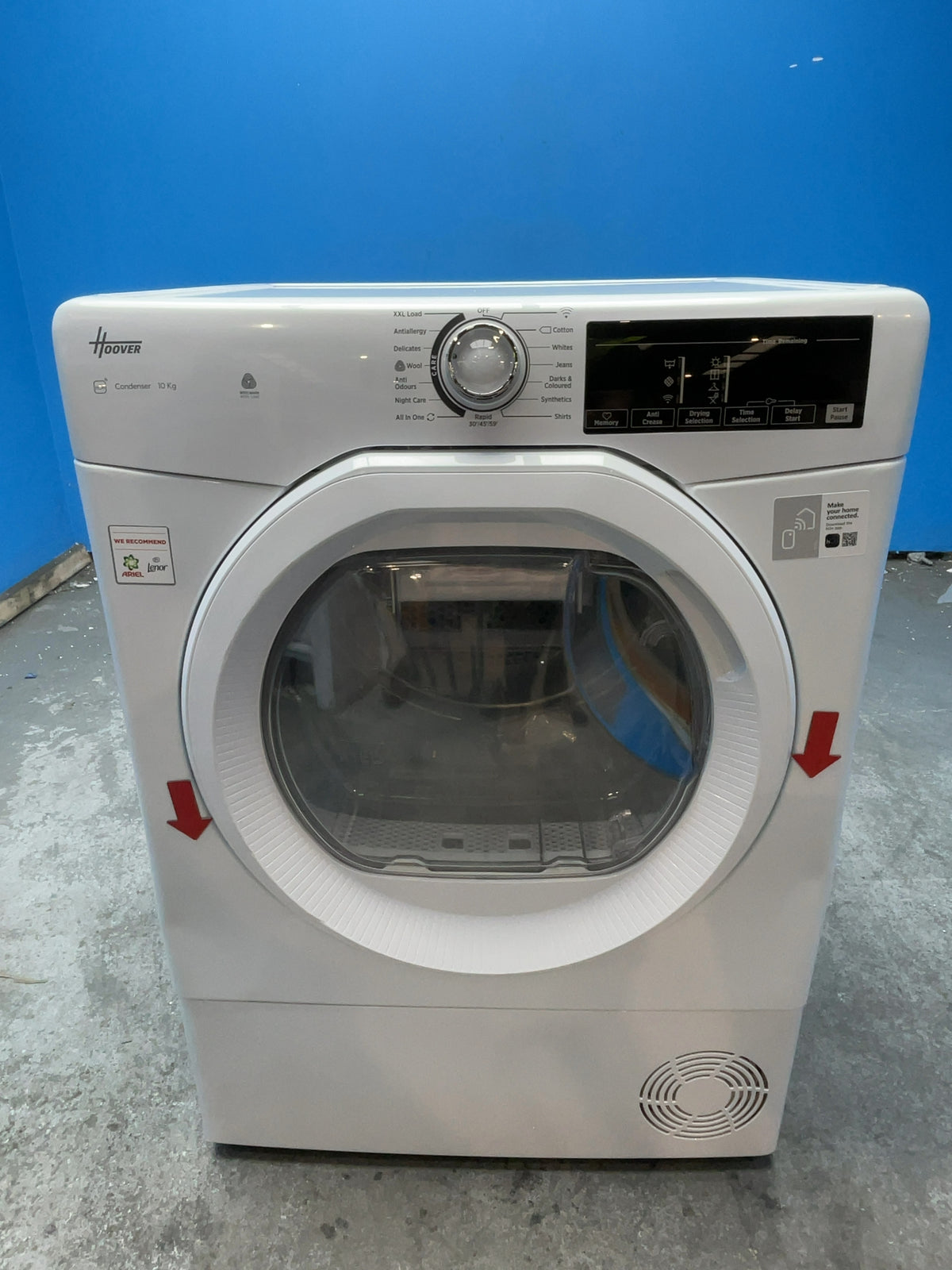 #GRC-167-075 - Hoover 10kg Condenser Tumble Dryer – Sensor Drying, White, B Energy Rating
