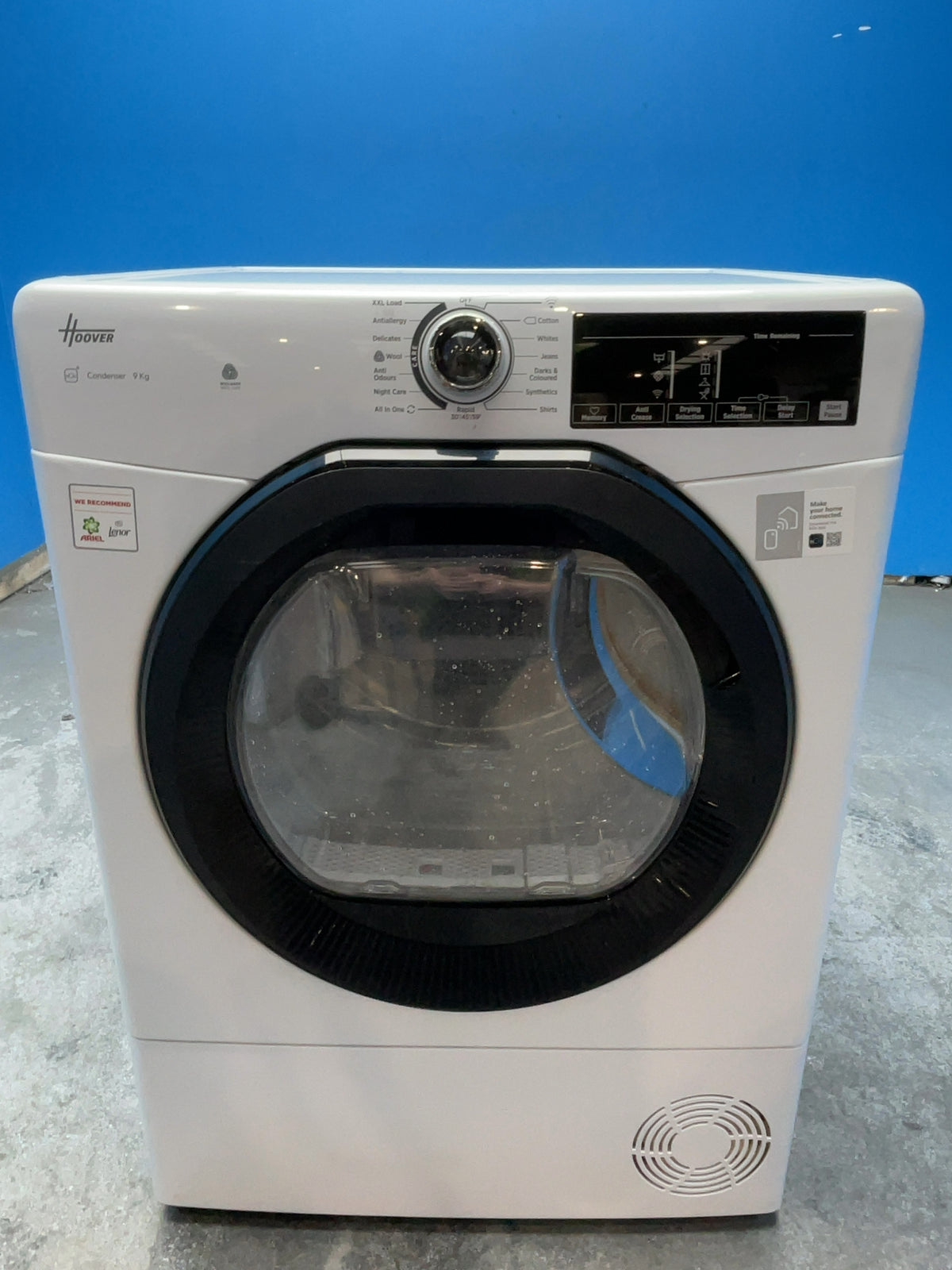 #GRC-167-078 - Hoover 9kg Condenser Tumble Dryer – WiFi Connected, White, B Energy Rating