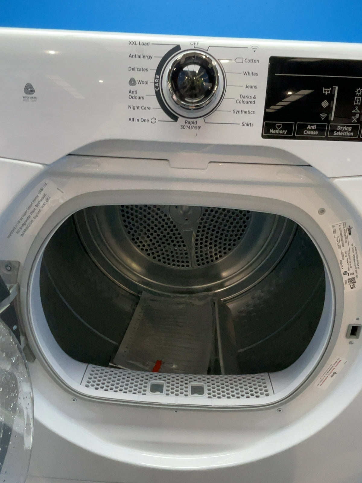 #GRC-167-078 - Hoover 9kg Condenser Tumble Dryer – WiFi Connected, White, B Energy Rating