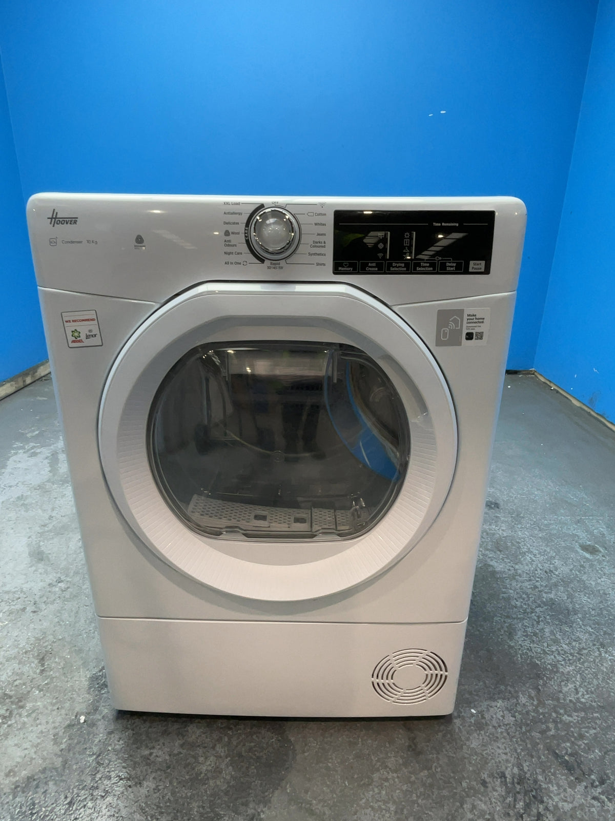 #GRC-167-092 - Hoover 10kg Condenser Tumble Dryer – Sensor Drying, White, B Energy Rating