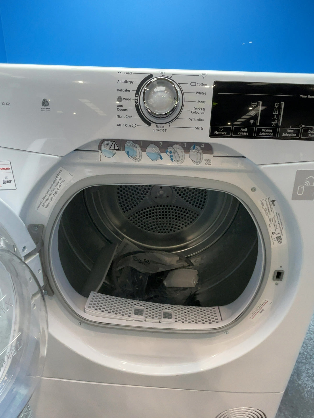 #GRC-167-092 - Hoover 10kg Condenser Tumble Dryer – Sensor Drying, White, B Energy Rating