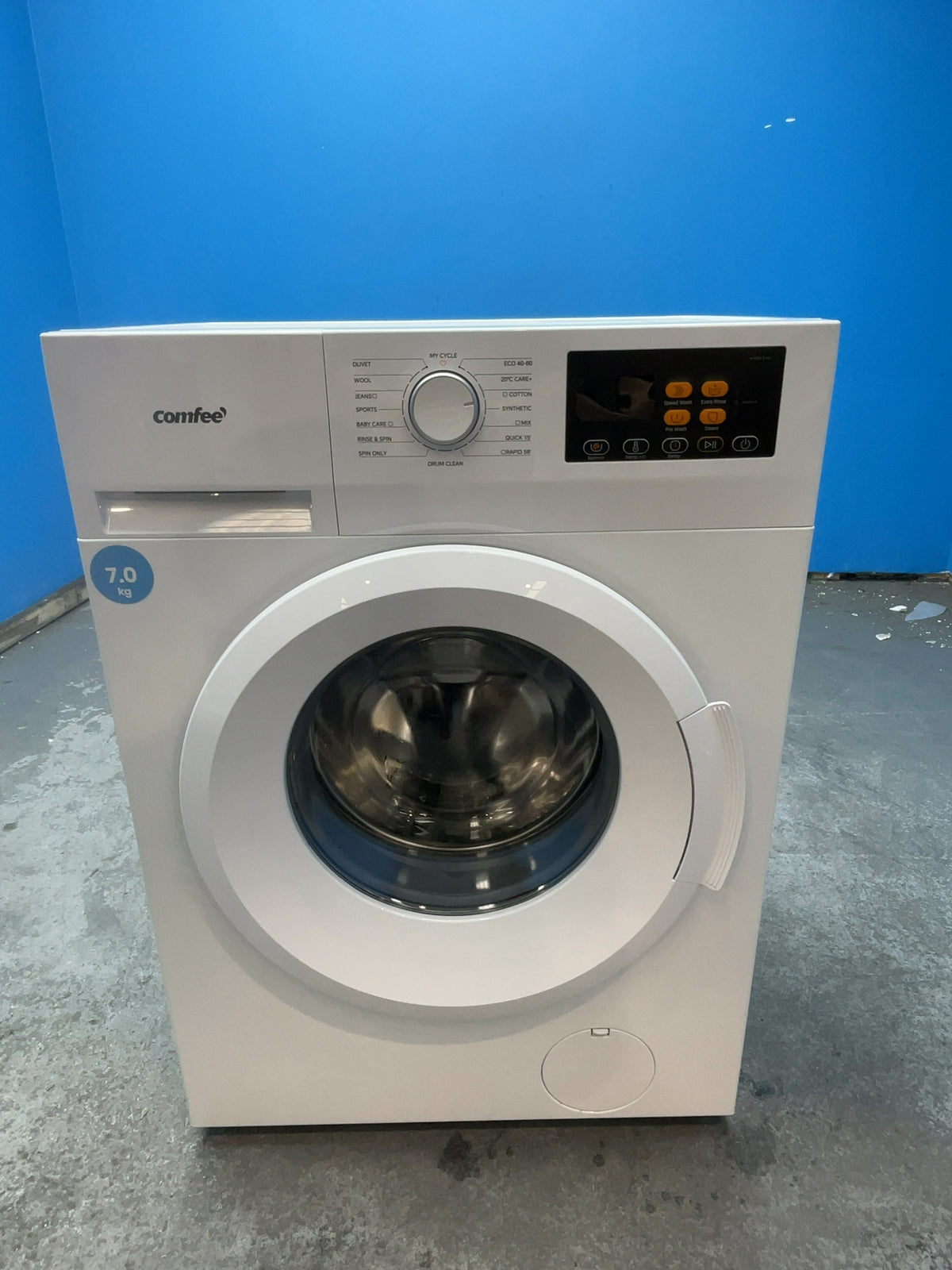 #GRC-167-123 - Comfee 7kg 1200rpm Washing Machine – Steam Wash & 15 Min Quick Cycle, White